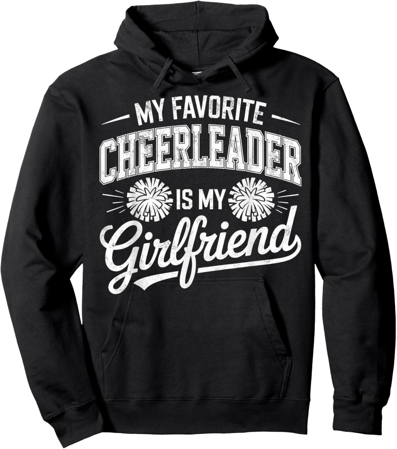 My Favorite Cheerleader is My Girlfriend Cheer Cheerleading Hoodie - Hoodie | Black