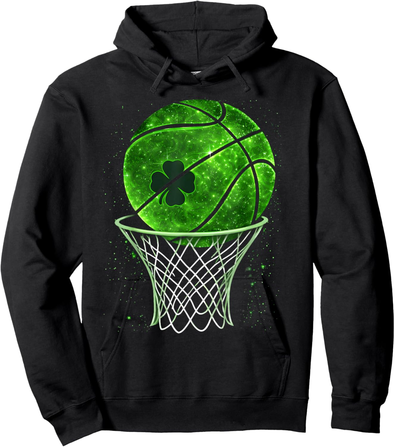 St Patricks Day Basketball Shamrock Irish Boy Men Kid Hoodie - Hoodie | Black