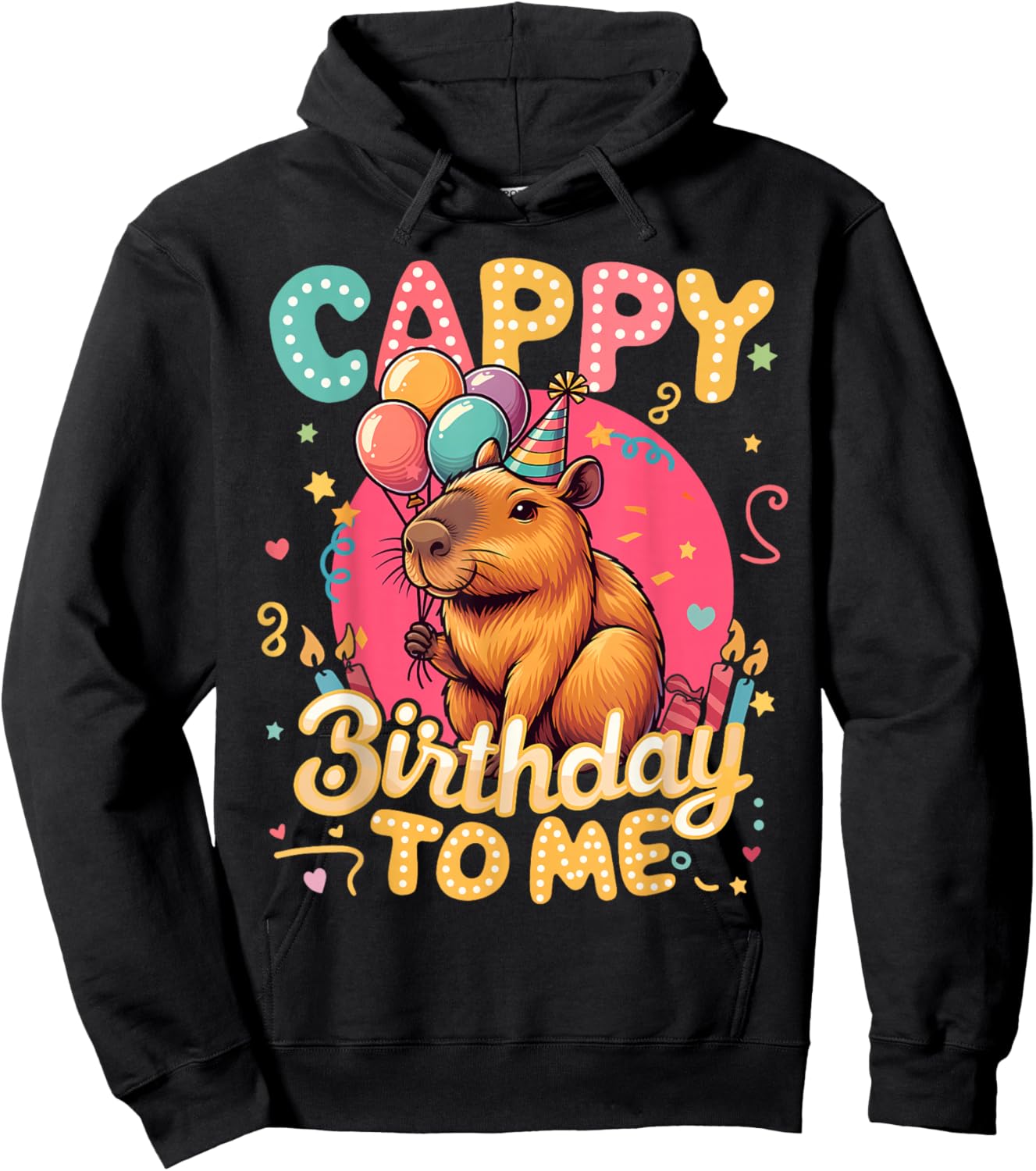 Cappy Birthday to Me Capy Birthday Cute Capybara Boys Girls Hoodie - Hoodie | Black