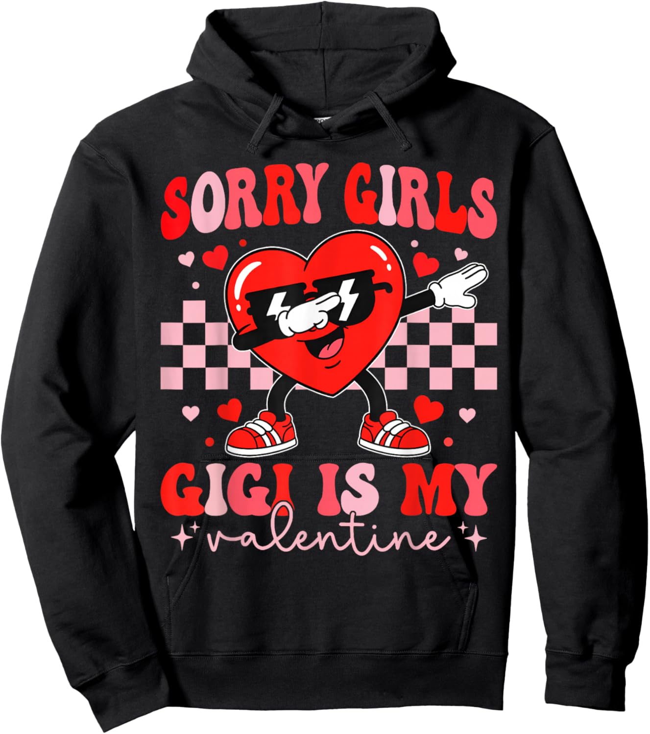Sorry Girls Gigi is My Valentine Dabbing Heart Kids Boys Hoodie - Hoodie | Black
