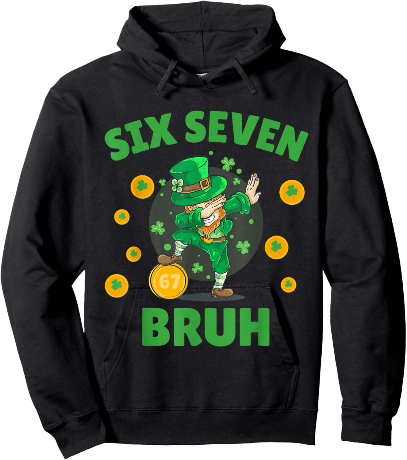 67 St Patricks Day Six Seven Kids Boys Men 67 Meme Hoodie - Hoodie | Black