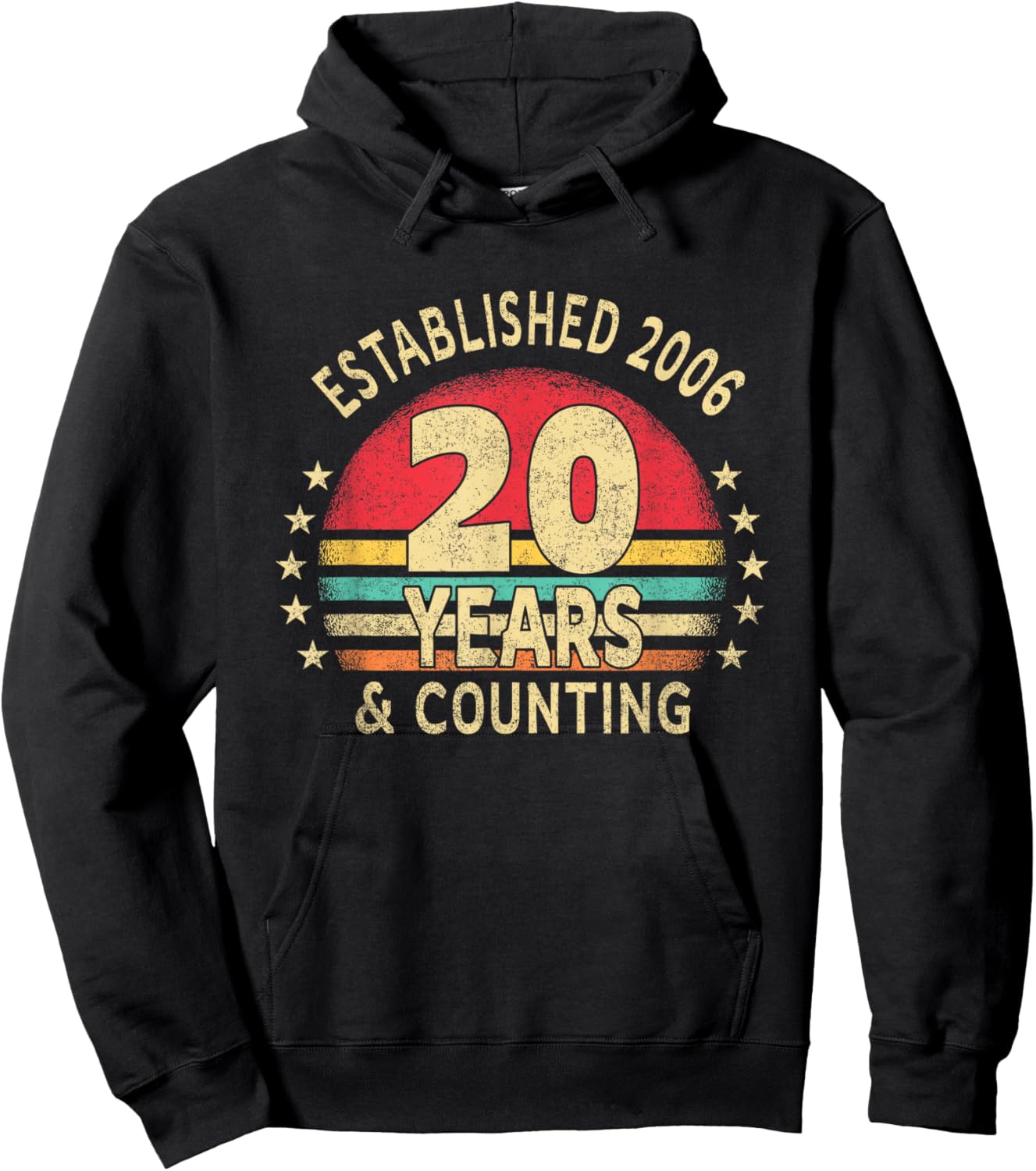 20th Wedding Anniversary 2006 2026 Husband Wife Marriage Hoodie - Hoodie | Black