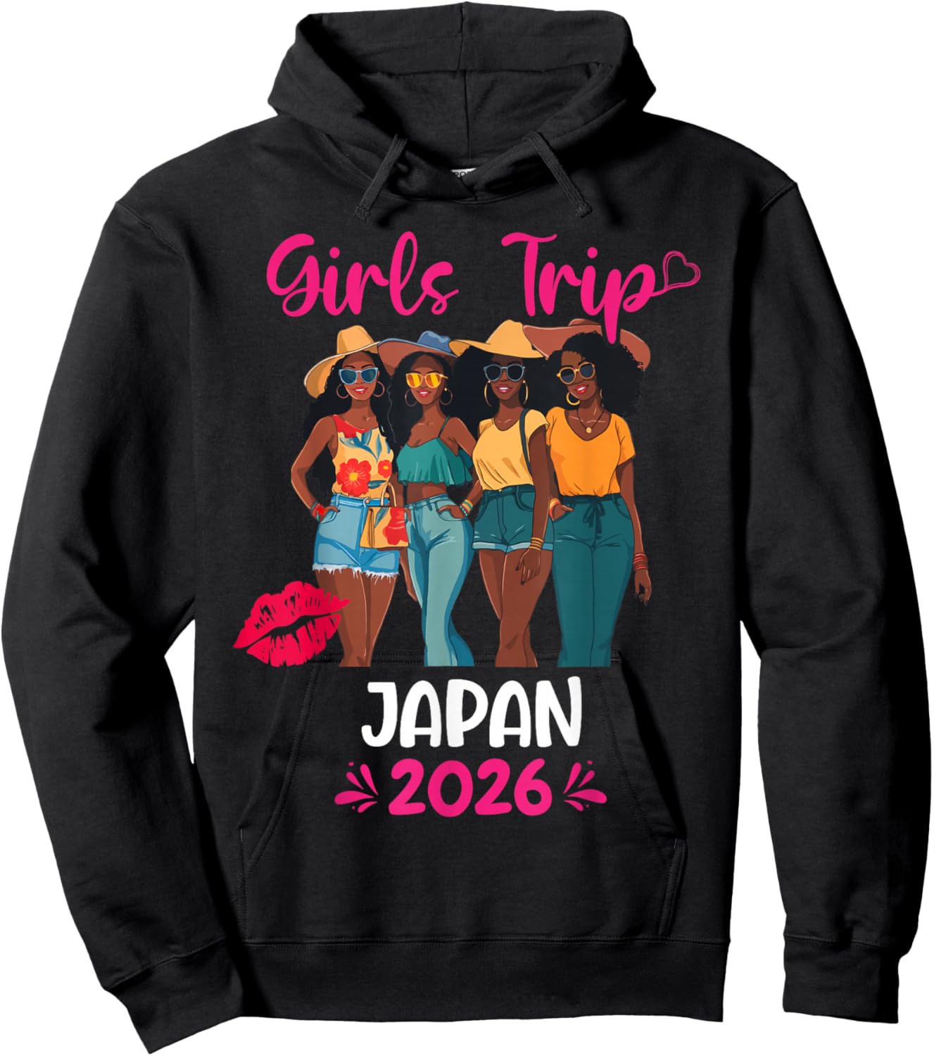 Black Girls Trip Japan 2026 Vacation Matching Hoodie - Hoodie | Black