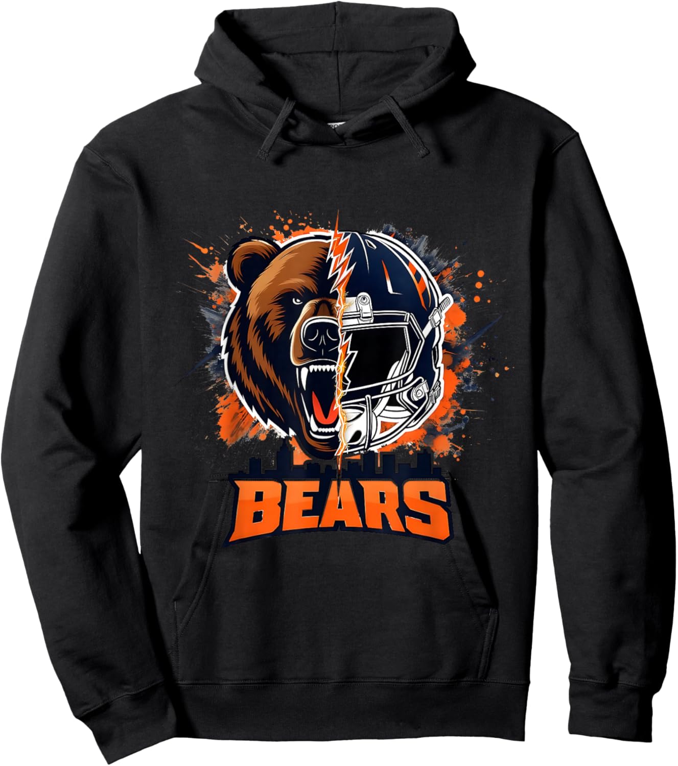 Grizzly Splatter Sports Cool Bear Lover Team Stylish Hoodie - Hoodie | Black