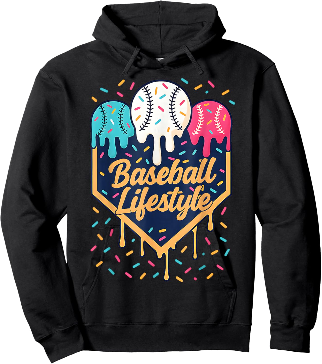 Baseball Life Style 101 Apparel Youth Drip Baseball Boys Kid Hoodie - Hoodie | Black