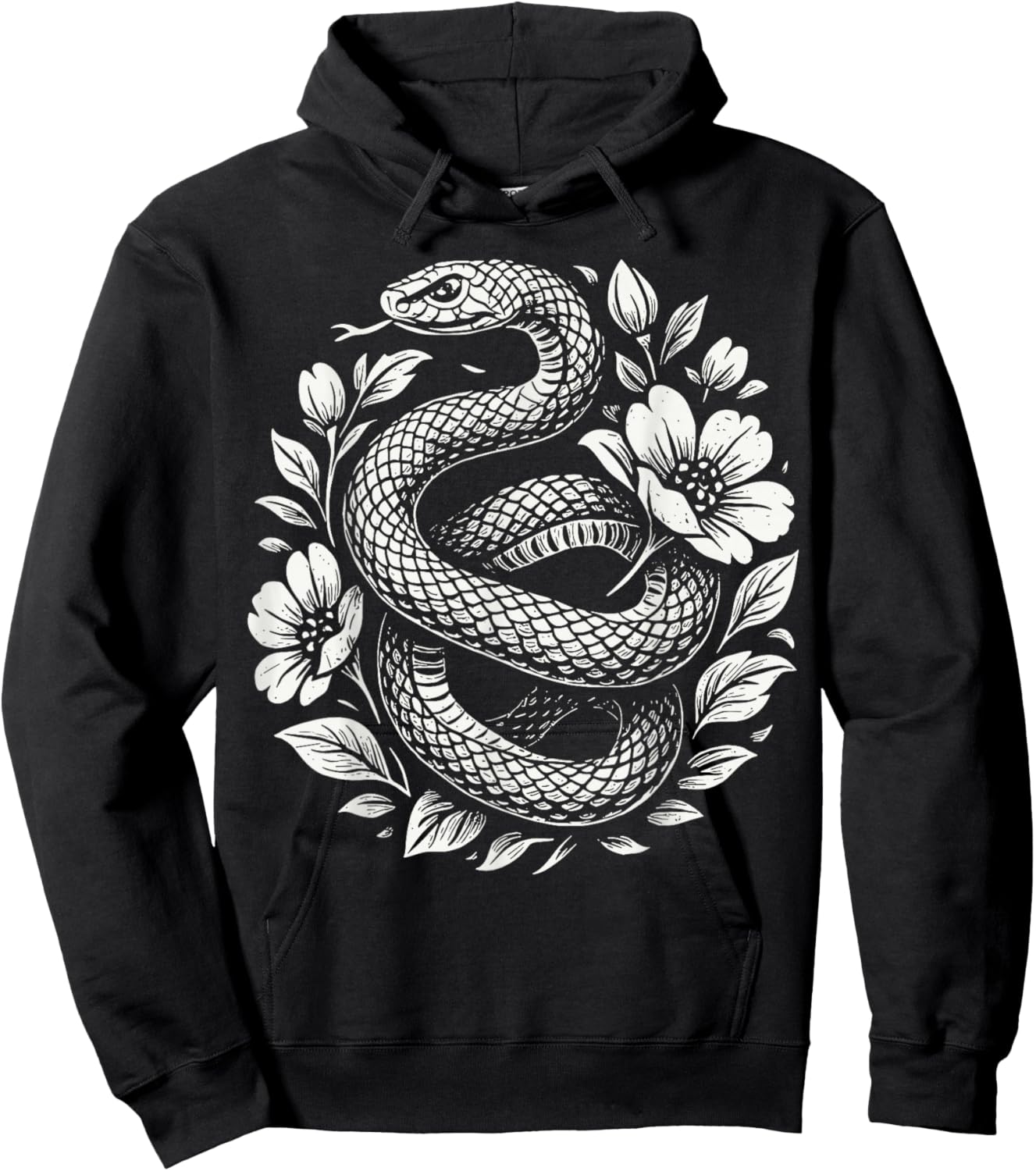 Floral Snake Hoodie - Hoodie | Black