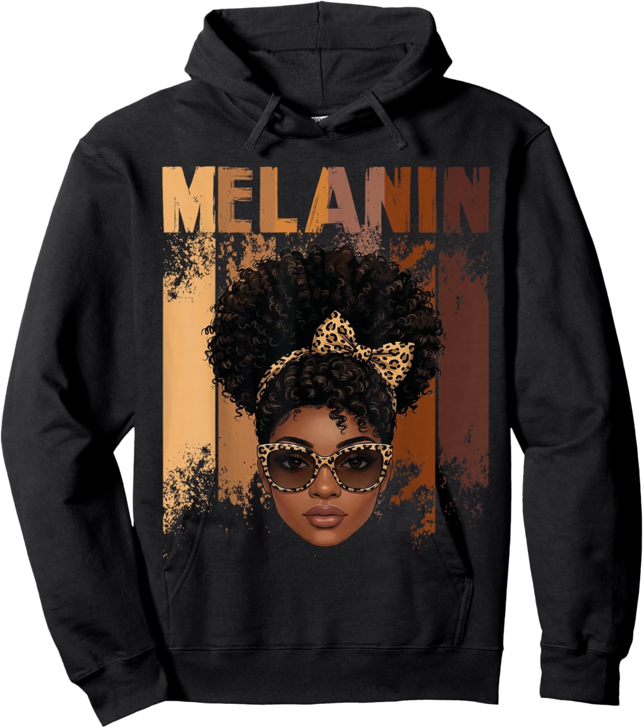 Afrocentric Pride Melanin Queen with Leopard Black History Hoodie - Hoodie | Black