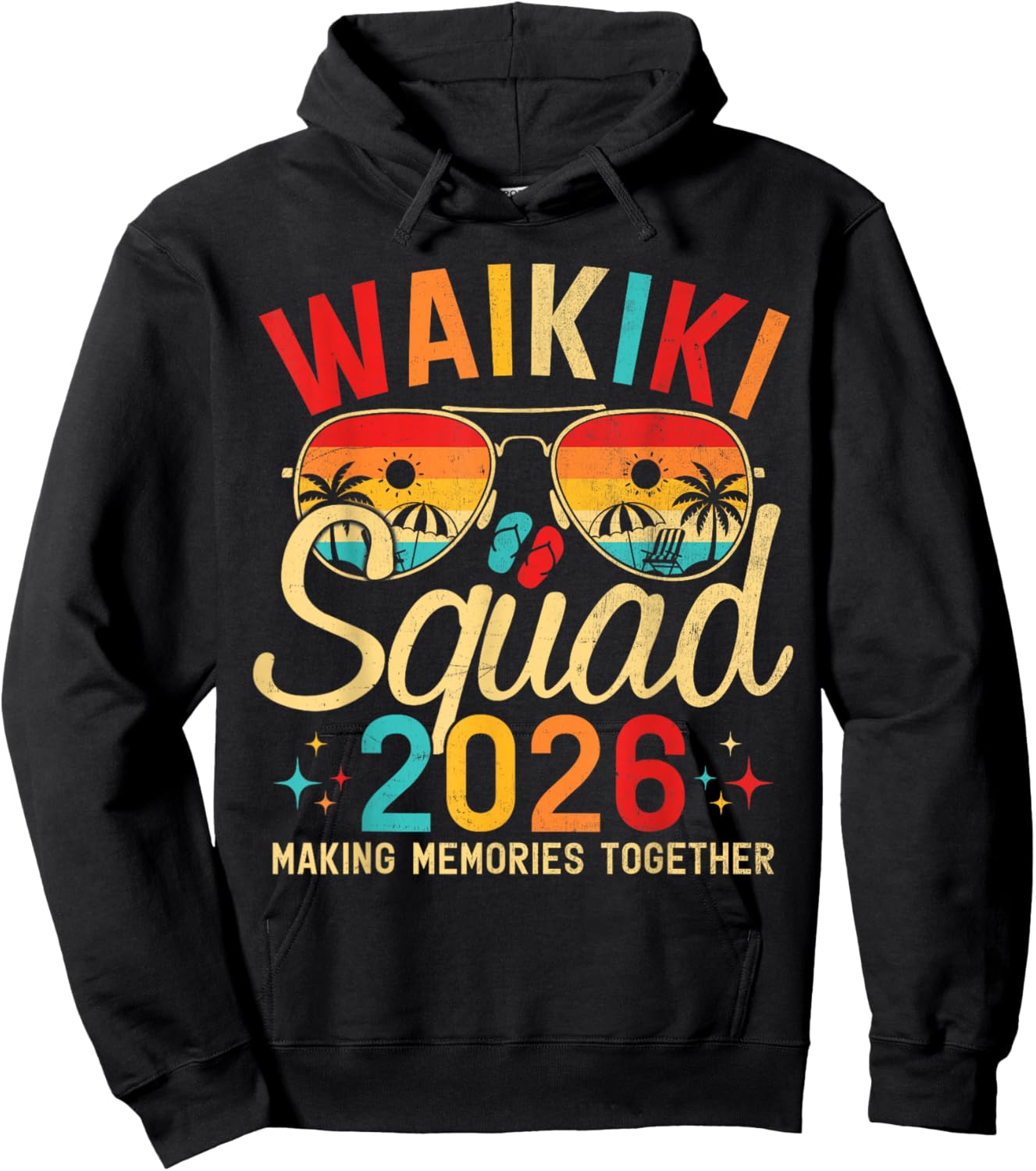 Waikiki Beach Hawaii Summer Vacation Family Trip 2026 Squad Hoodie - Hoodie | Black