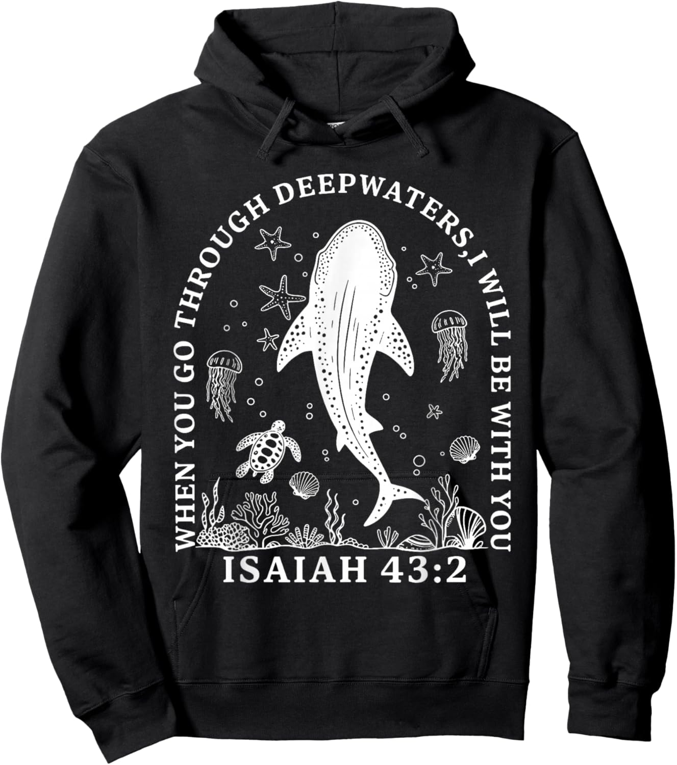 When You Go Through Deep Waters I Will Be with You Hoodie - Hoodie | Black