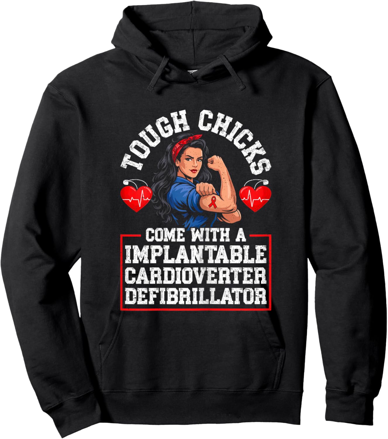 Heart Disease Warrior Implantable Cardioverter Defibrillator Hoodie - Hoodie | Black