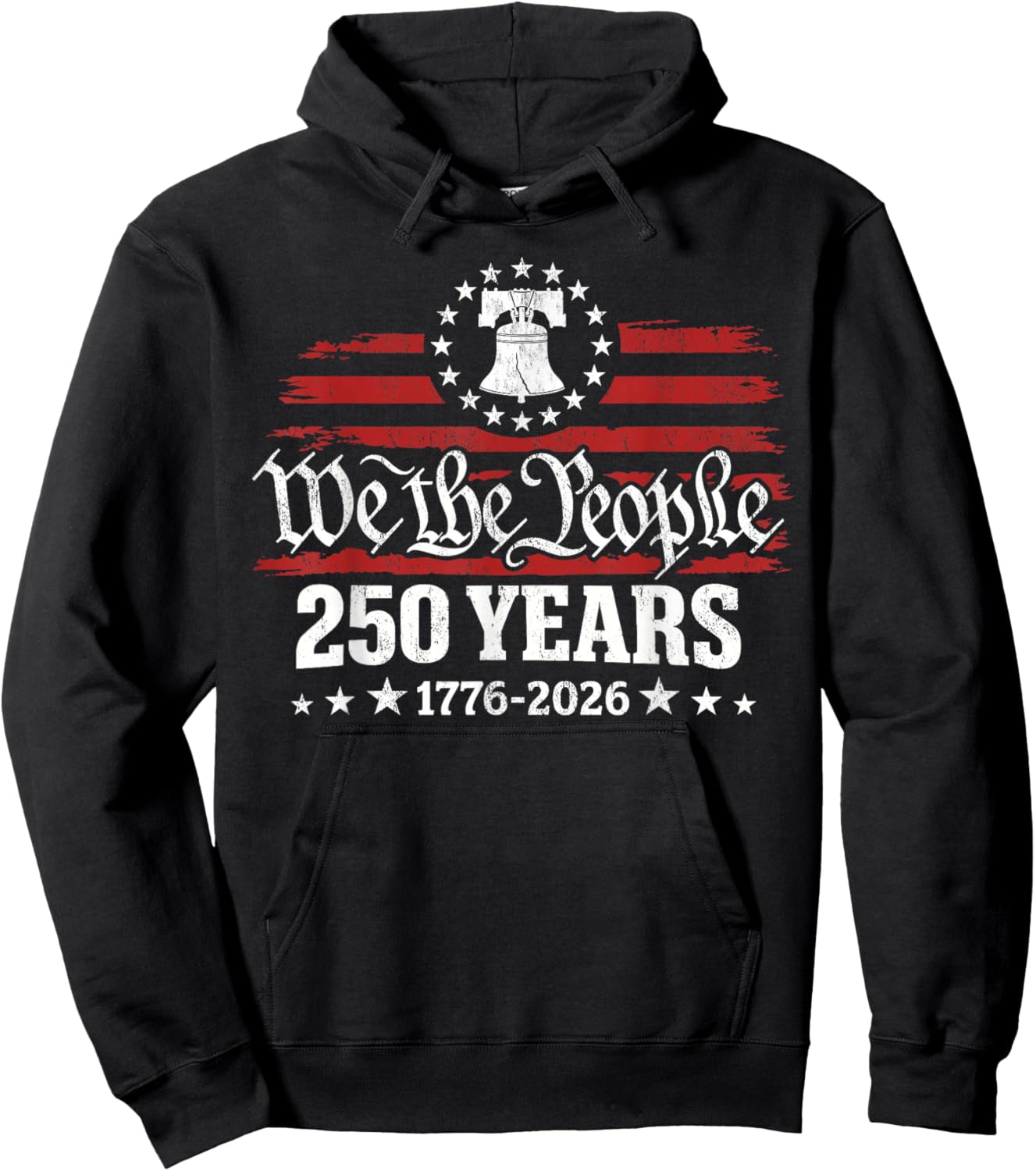 USA 250 Years 1776-2026 We The People Liberty Bell Hoodie - Hoodie | Black