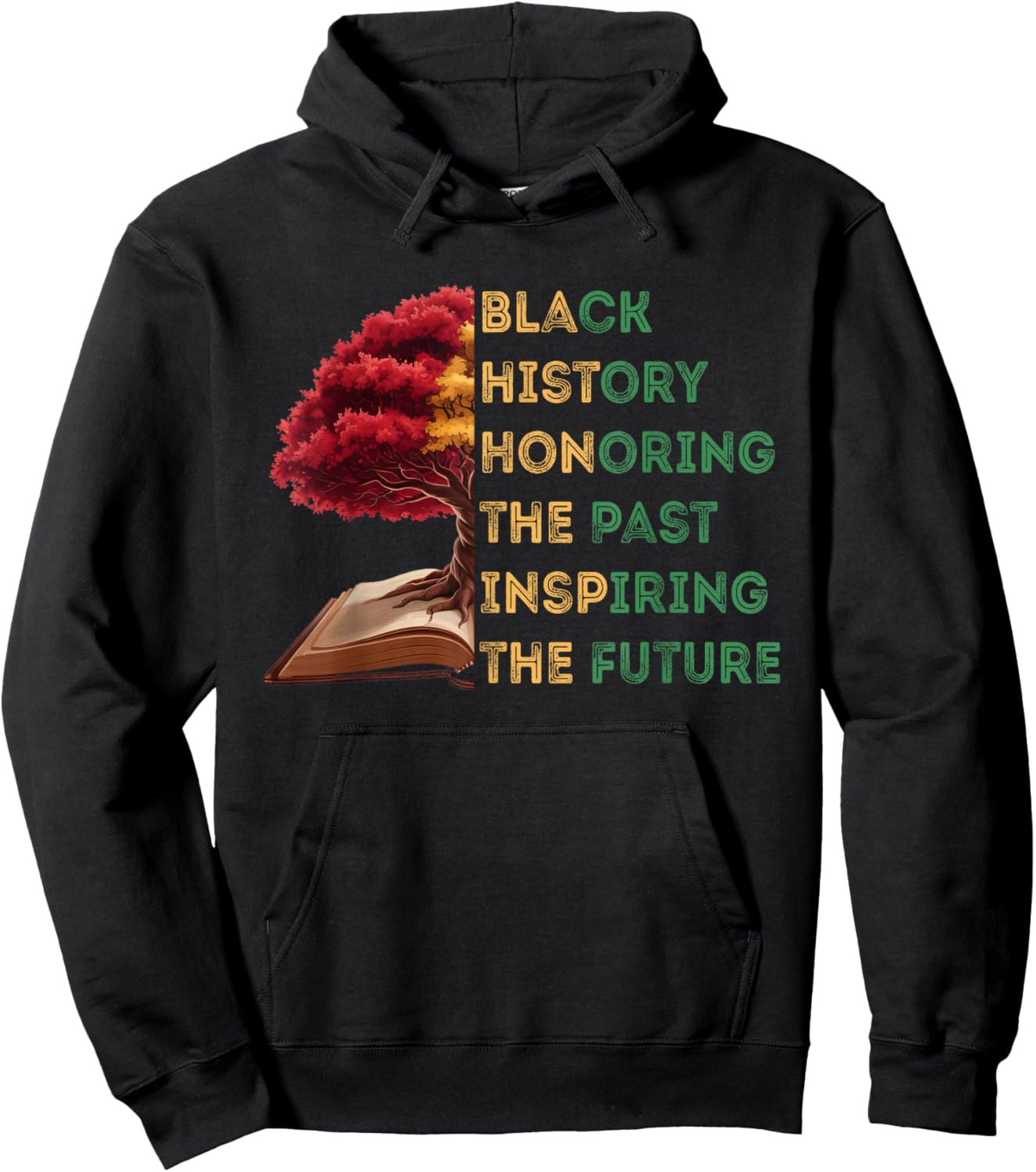 Honoring Past Inspiring Future Black History Month Tree Book Hoodie - Hoodie | Black