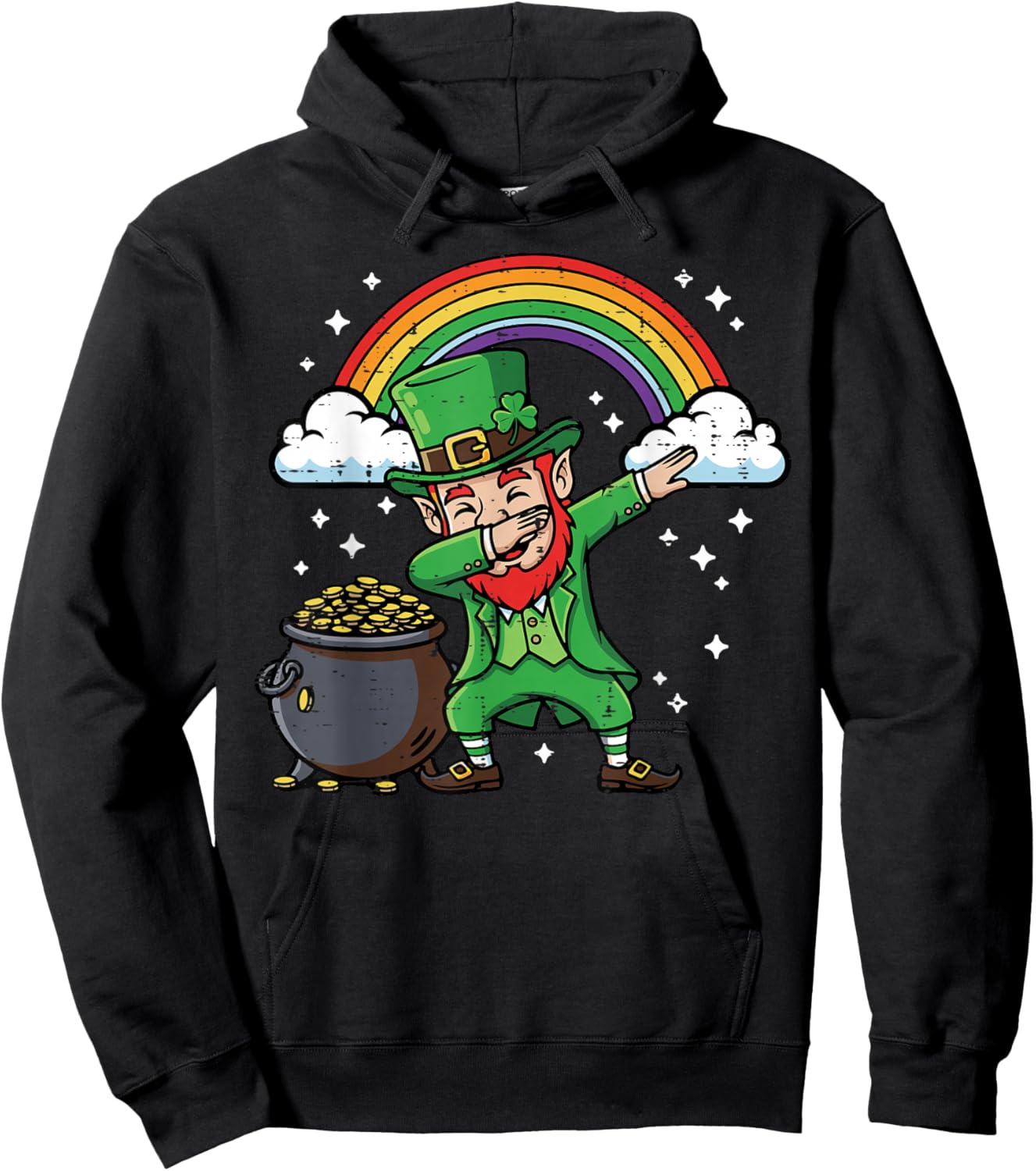 St Patricks Day Leprechaun Dab Saint Paddys Men Women Kids Hoodie - Hoodie | Black