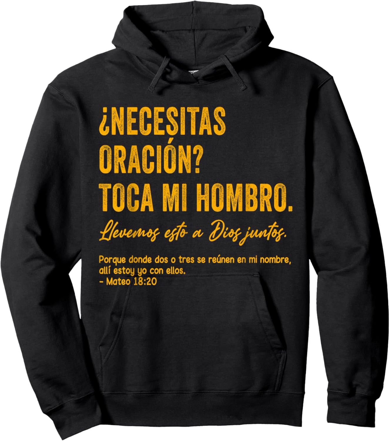 ¿Necesitas oración? Toca mi Hombro Christian Spanish Verse Hoodie - Hoodie | Black