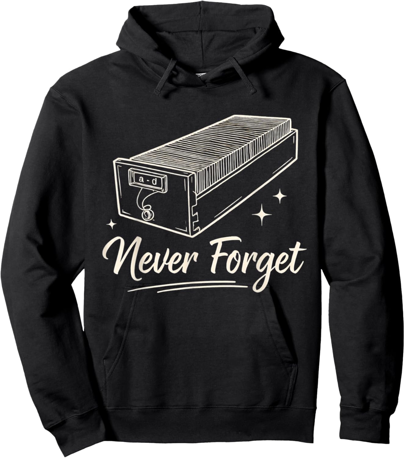 Never Forget Library Card Catalog Librarian Library Gifts Hoodie - Hoodie | Black