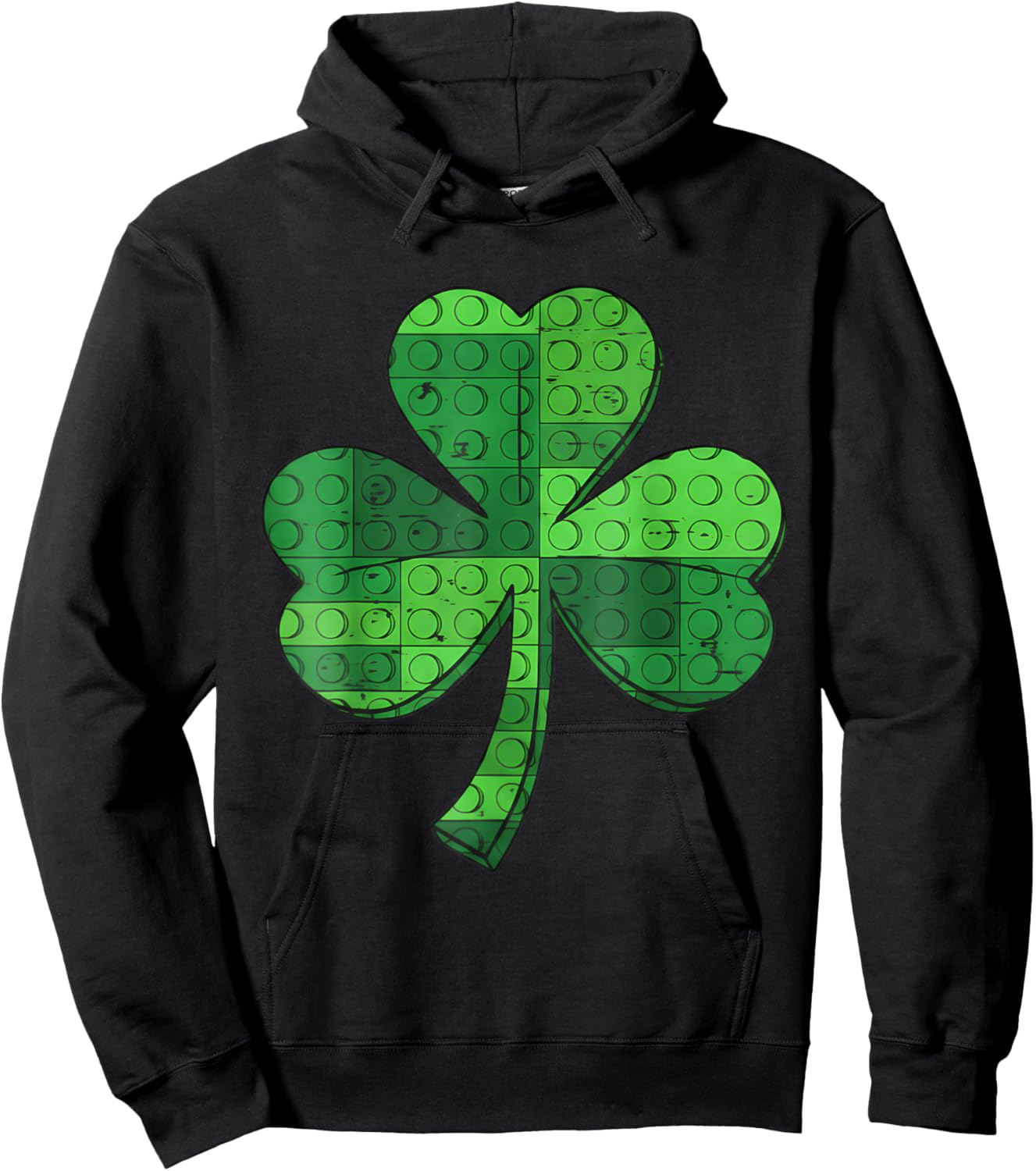 St Patrick Day Shamrock Building Blocks Bricks Kids Toddler Hoodie - Hoodie | Black