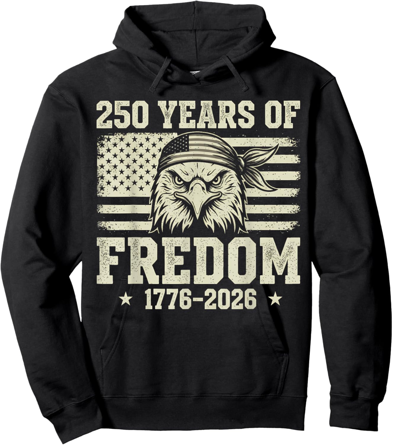 Flag Vintage 250 Years American 1776 2026 250th USA Birthday Hoodie - Hoodie | Black