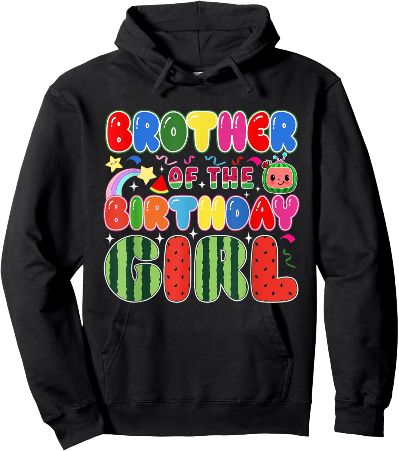 Brother of The Birthday Girl Melon Family Matching Funny Hoodie - Hoodie | Black