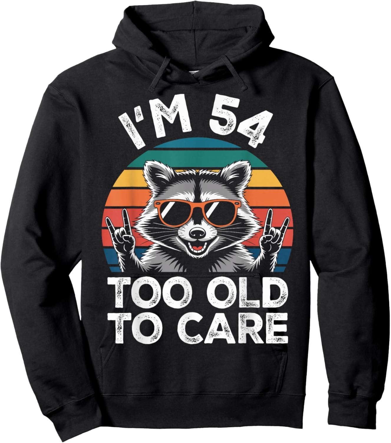 I’m 54 Too Old to Care 54 Birthday 54 Years Men Women Funny Hoodie - Hoodie | Black