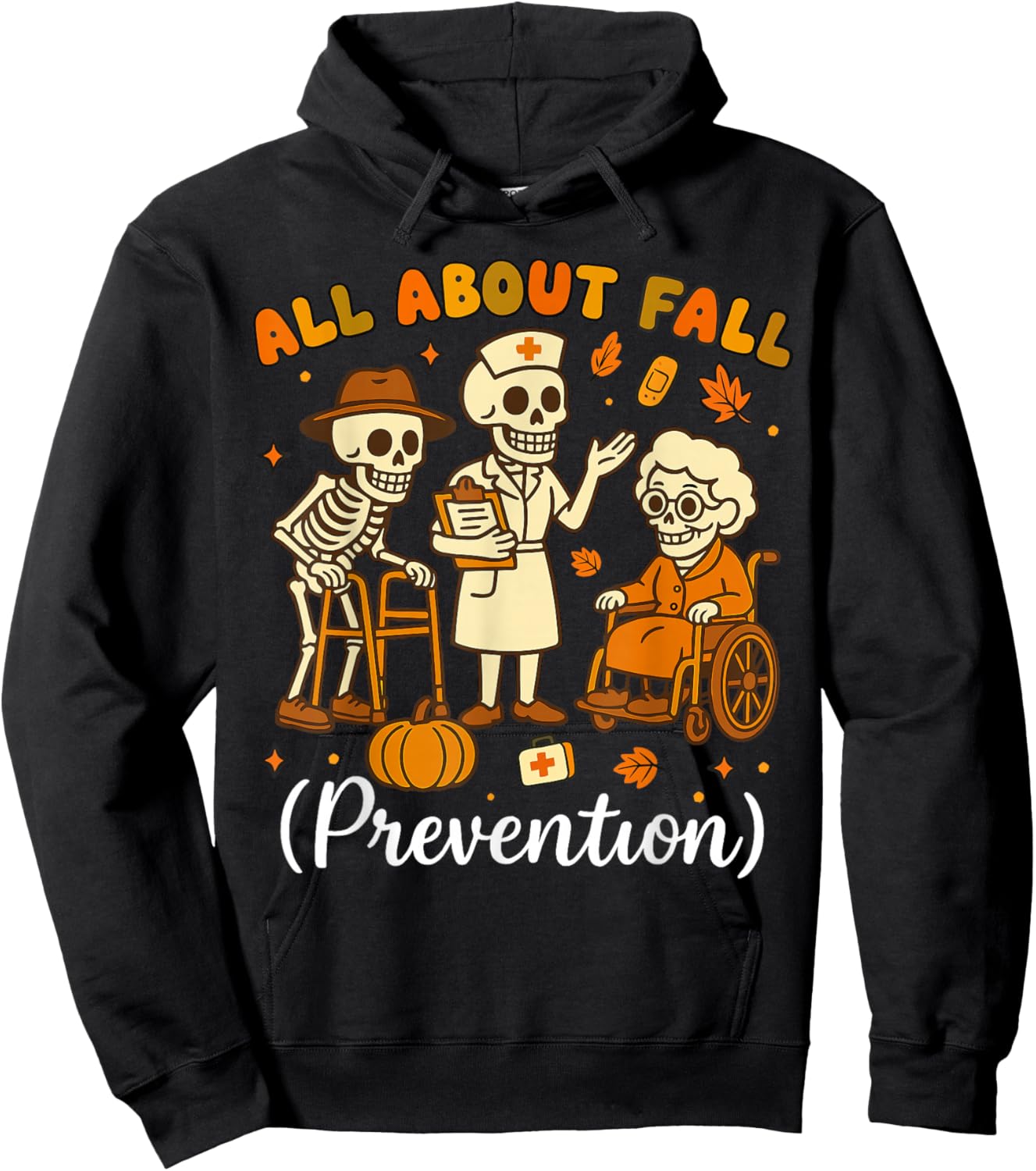 All About Fall Prevention Halloween Nurse Physical Therapy Hoodie - Hoodie | Black