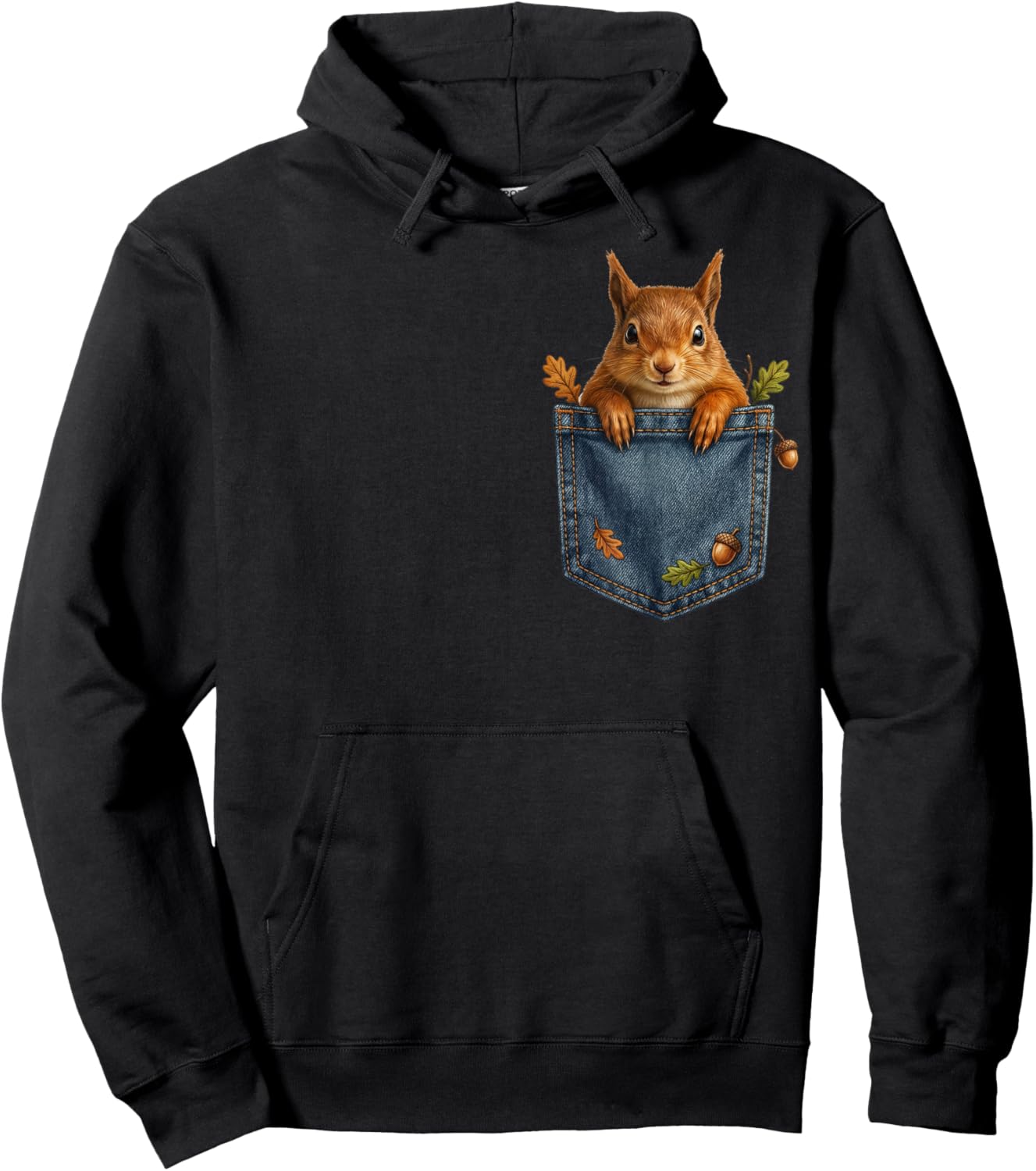 Funny Squirrel Lover Pjs Graphic Pocket Men Women Girl Boys Hoodie - Hoodie | Black
