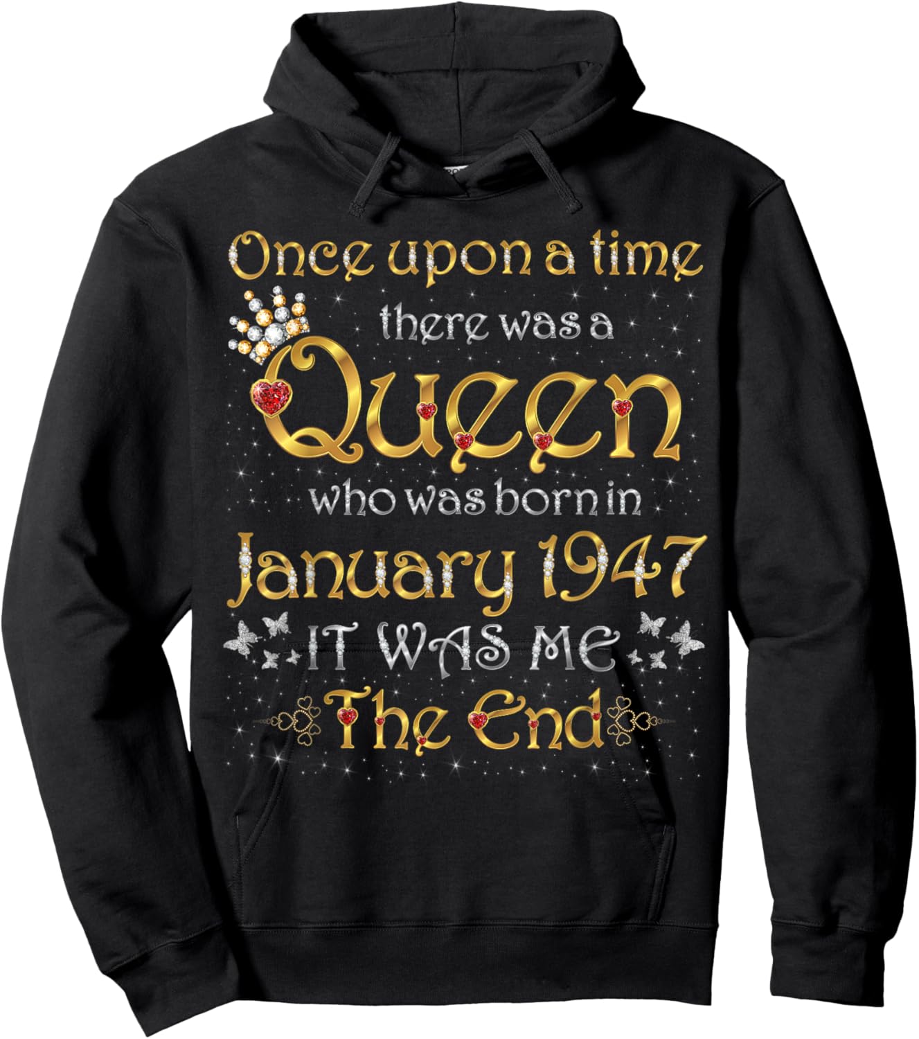 Once Upon A Time There was A Queen was Born in January 1947 Hoodie - Hoodie | Black