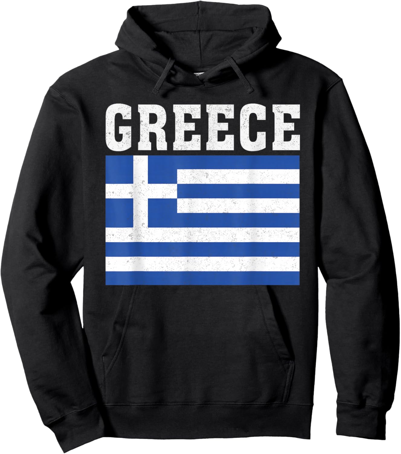 Greece Flag Patriotic National Roots Souvenir Hoodie - Hoodie | Black