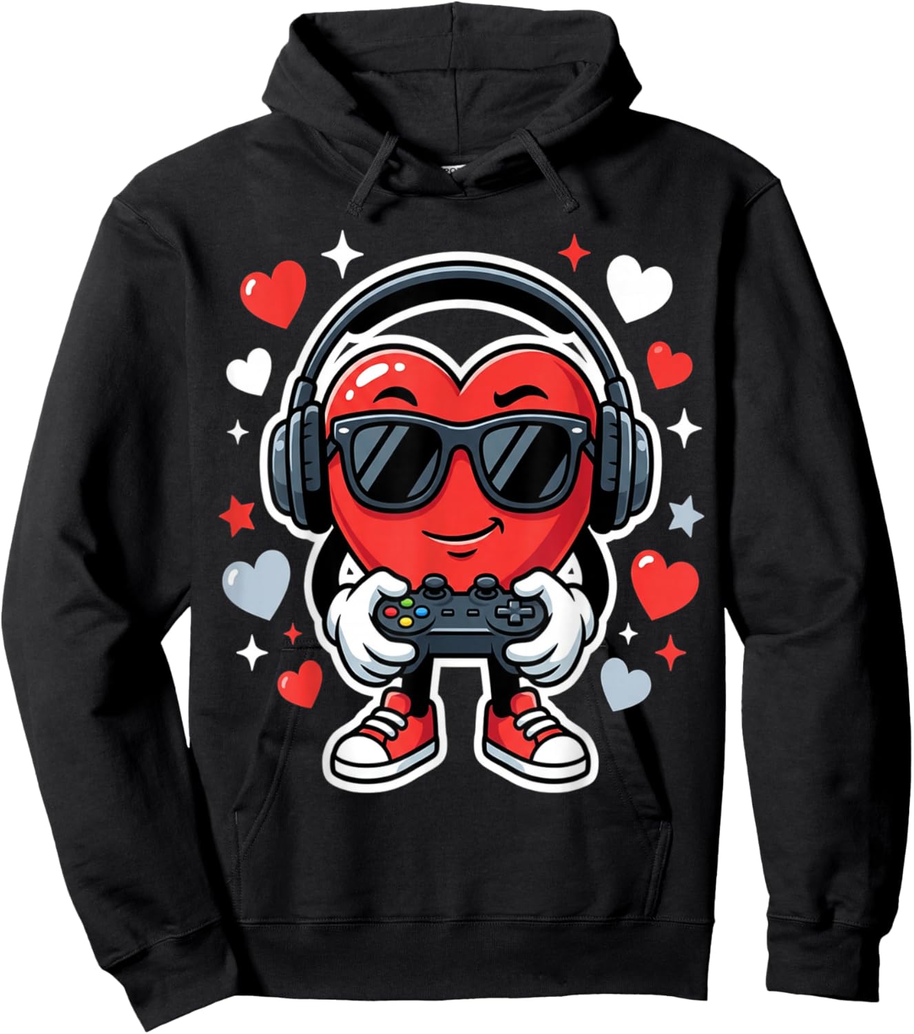 Video Game Kids Valentine Gamer Boys Hearts Toddler Hoodie - Hoodie | Black