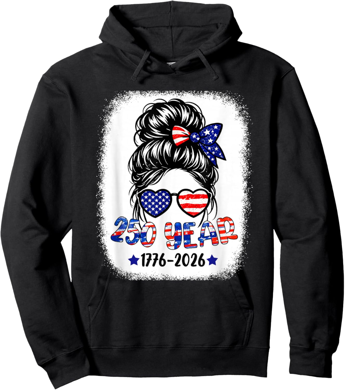 250 Years American 1776 2026 250th 4th July Women Kids Girl Hoodie - Hoodie | Black