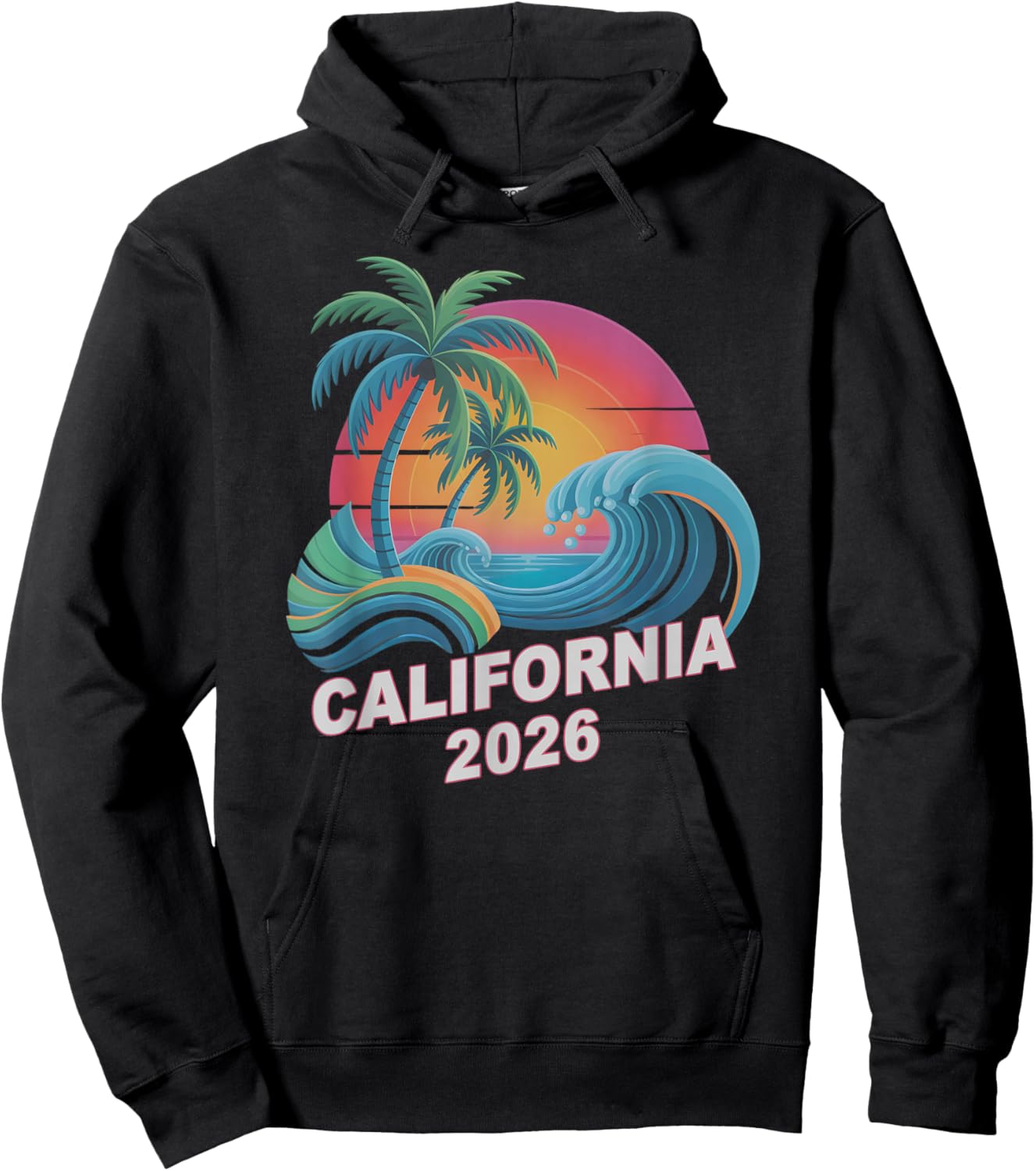 Kids California 2026 Vacation Surfer Trip Cousins Birthday Hoodie - Hoodie | Black