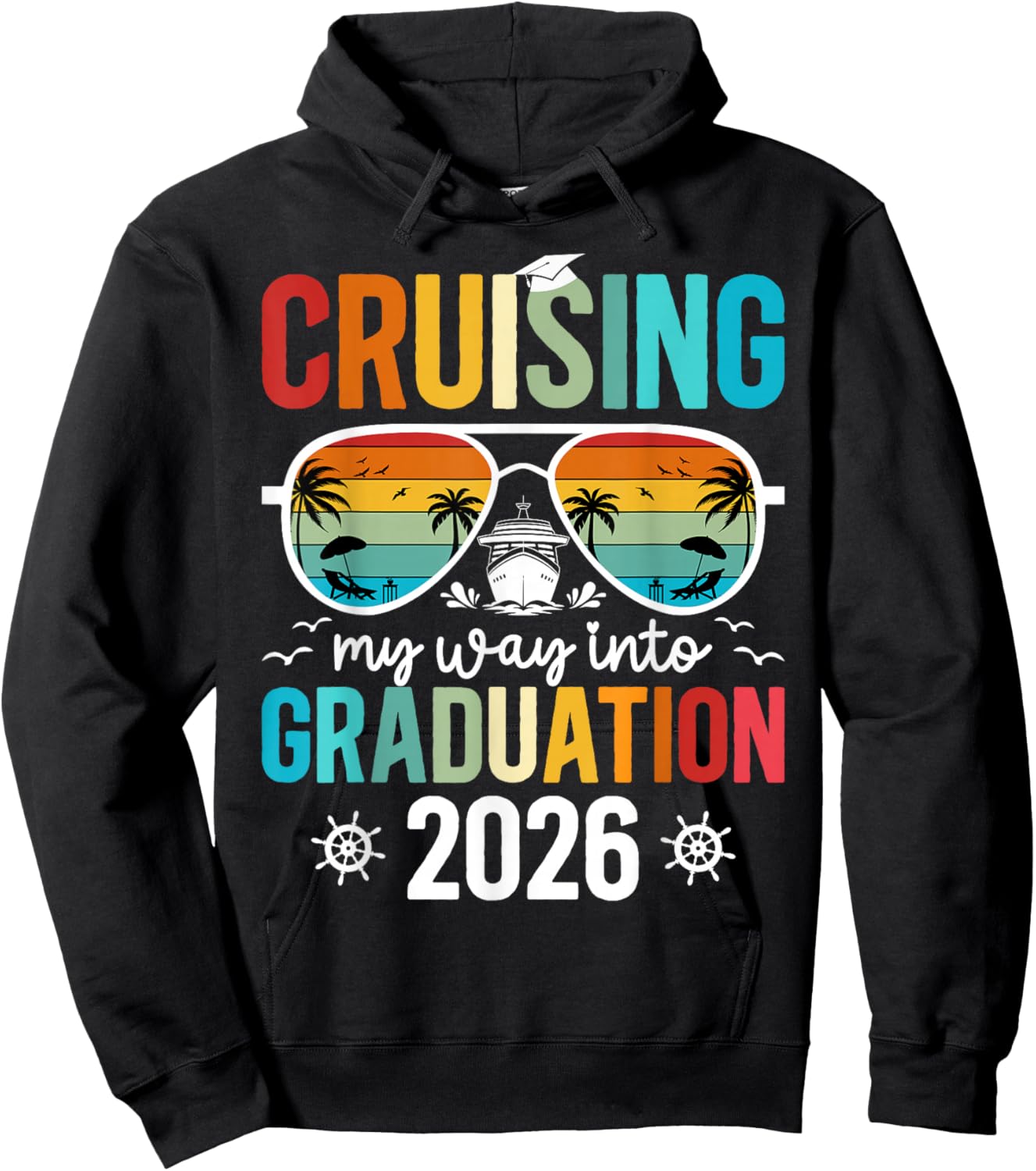 Cruising Into Graduation Cruise 2026 Graduate Cruise Trip Hoodie - Hoodie | Black