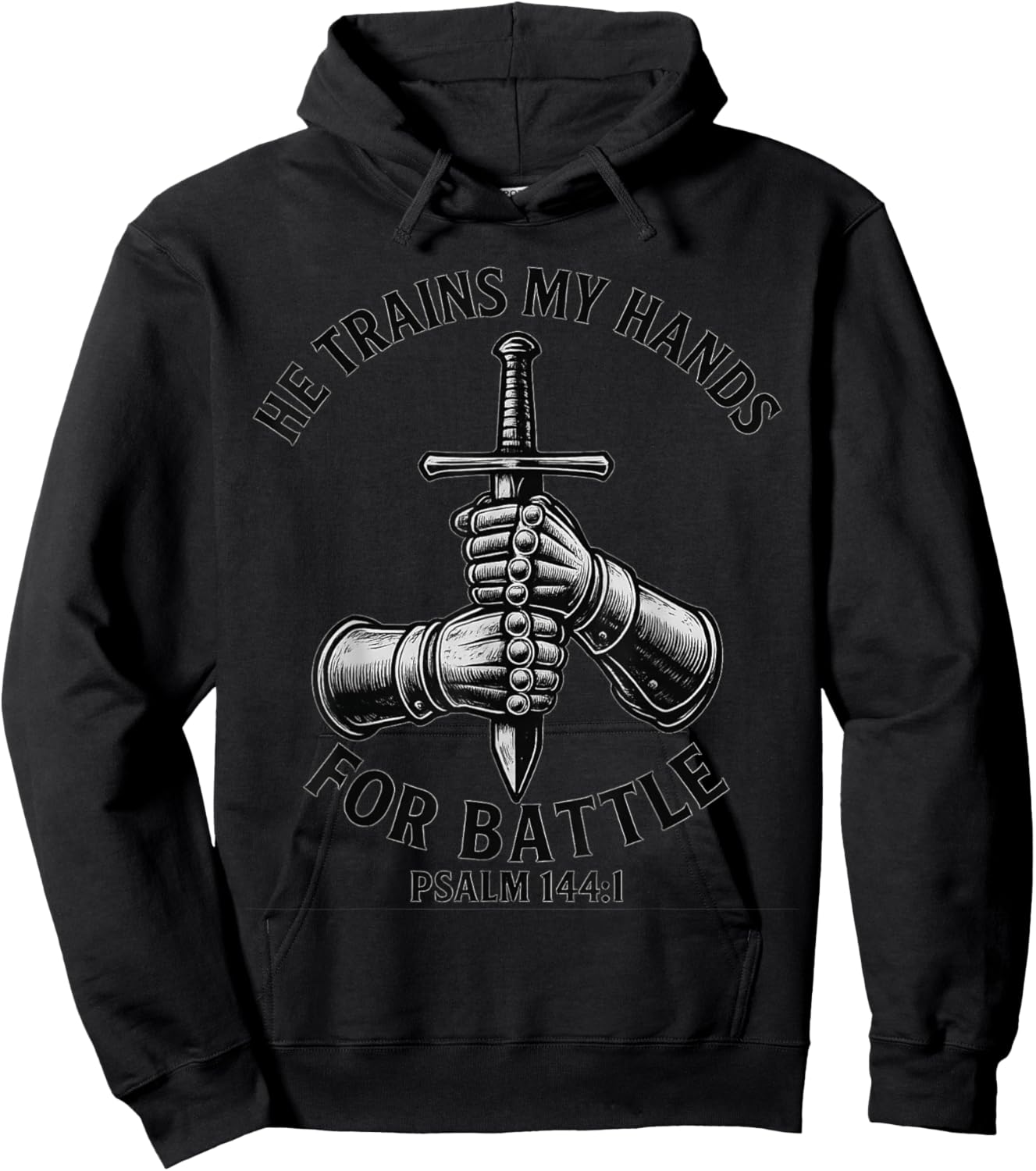 He Trains My Hands for Battle Faith-Inspired Christian Gift Hoodie - Hoodie | Black
