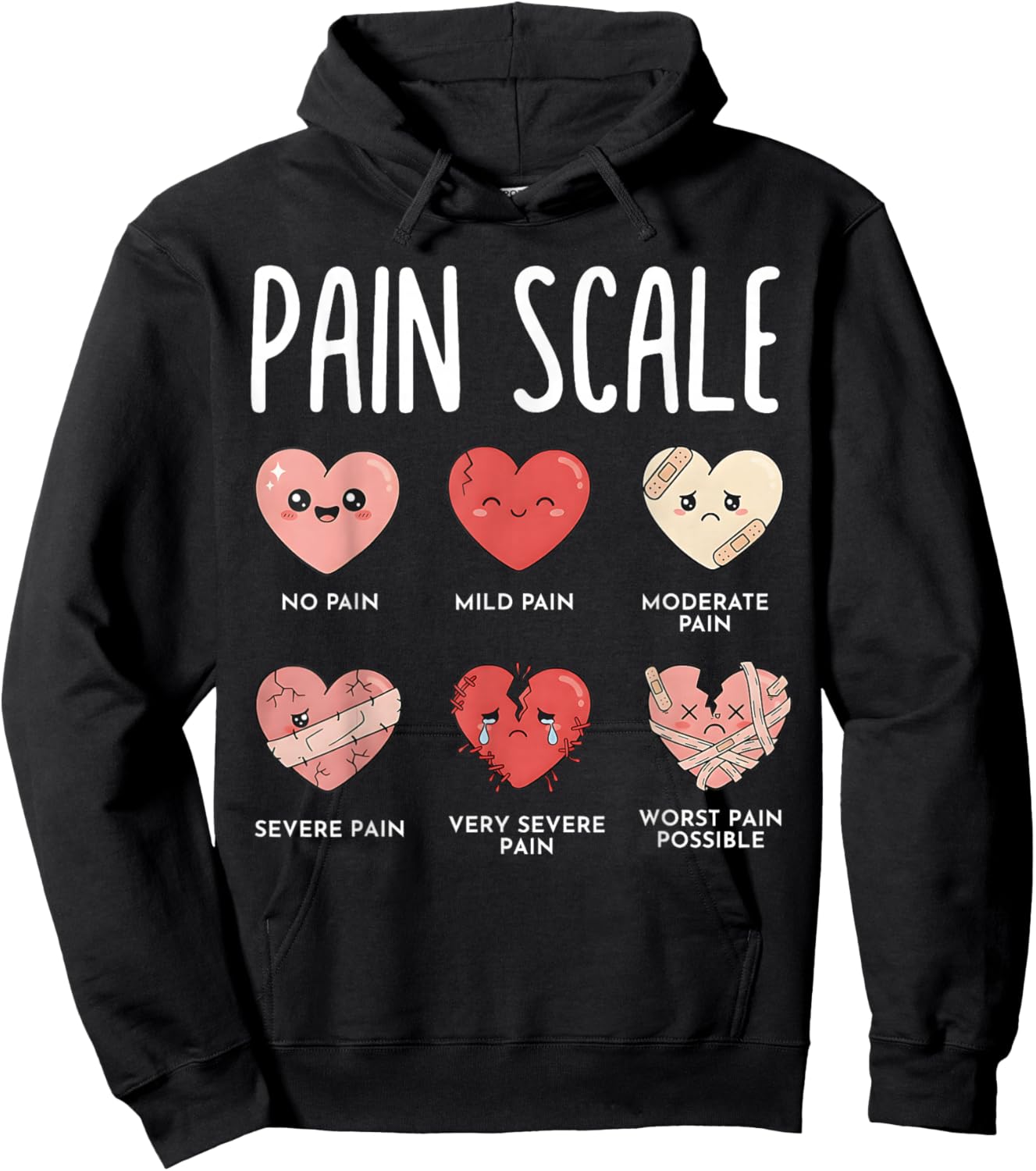 Valentines Day Nurse RN Valentine Nurse Pain Scale RN Nurse Hoodie - Hoodie | Black