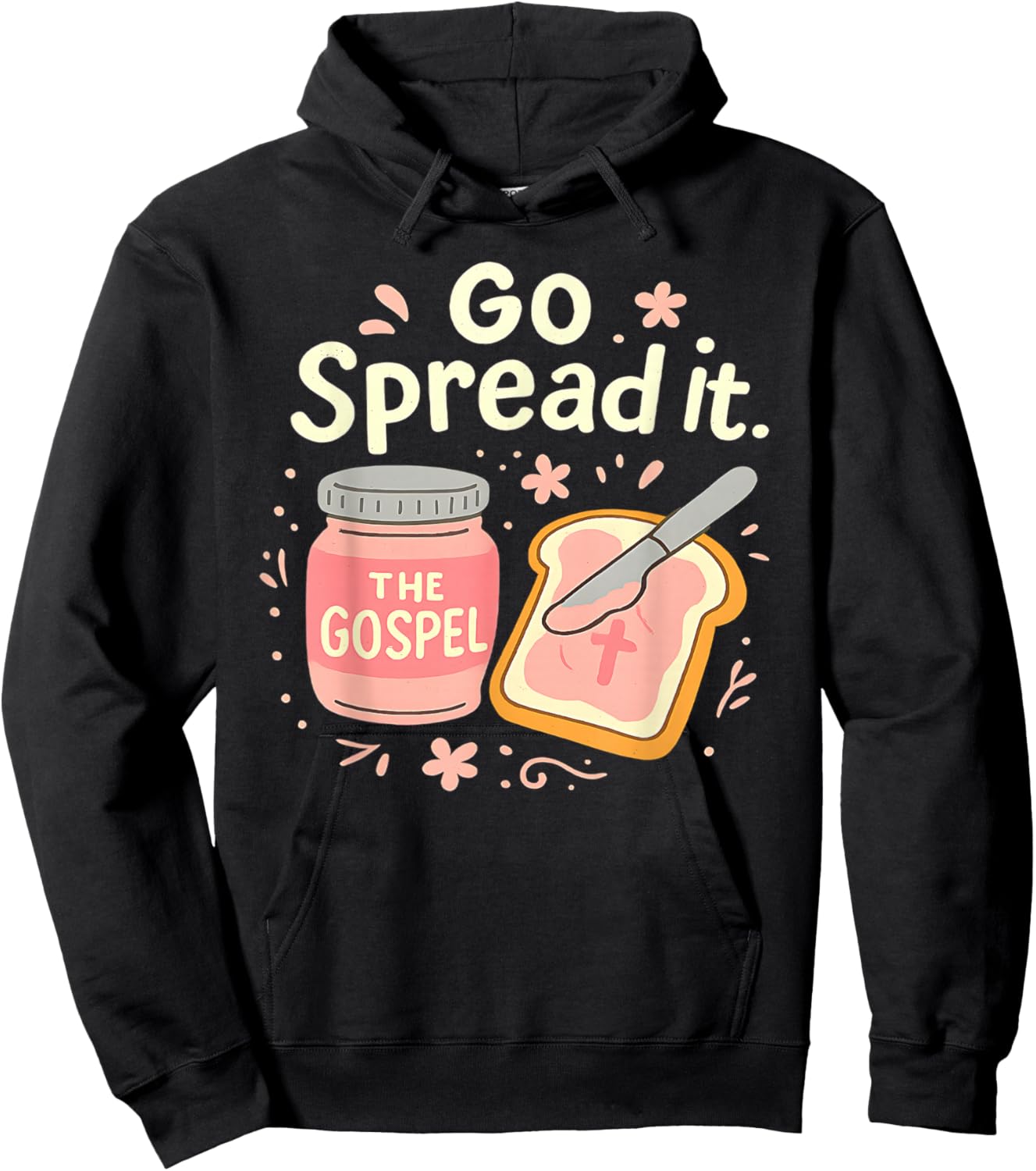 Go Spread It Funny Gospel Pun Christian Faith Religious Art Hoodie - Hoodie | Black