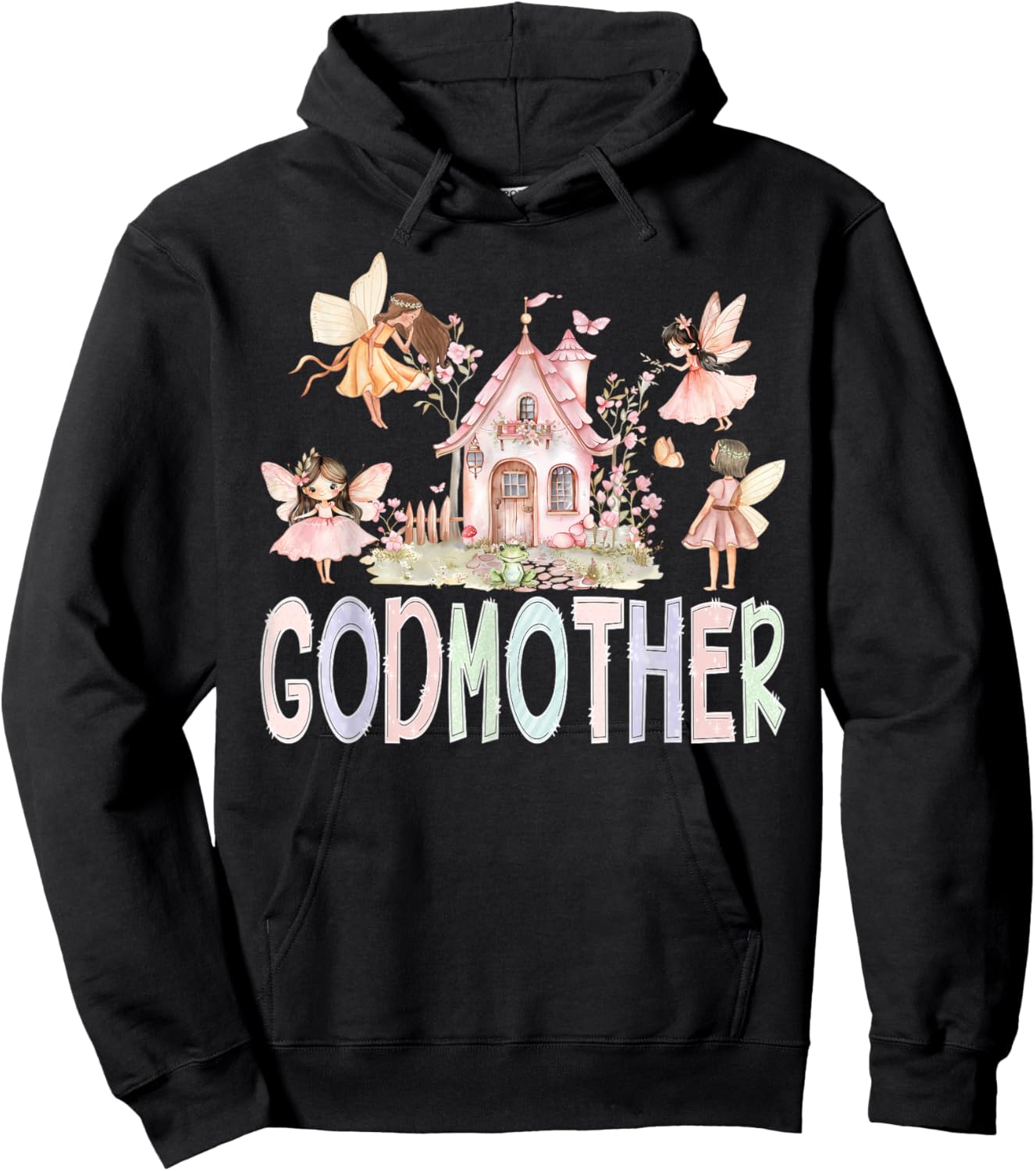 Fairy Godmother Magical Floral Birthday Girl Fairytale Hoodie - Hoodie | Black