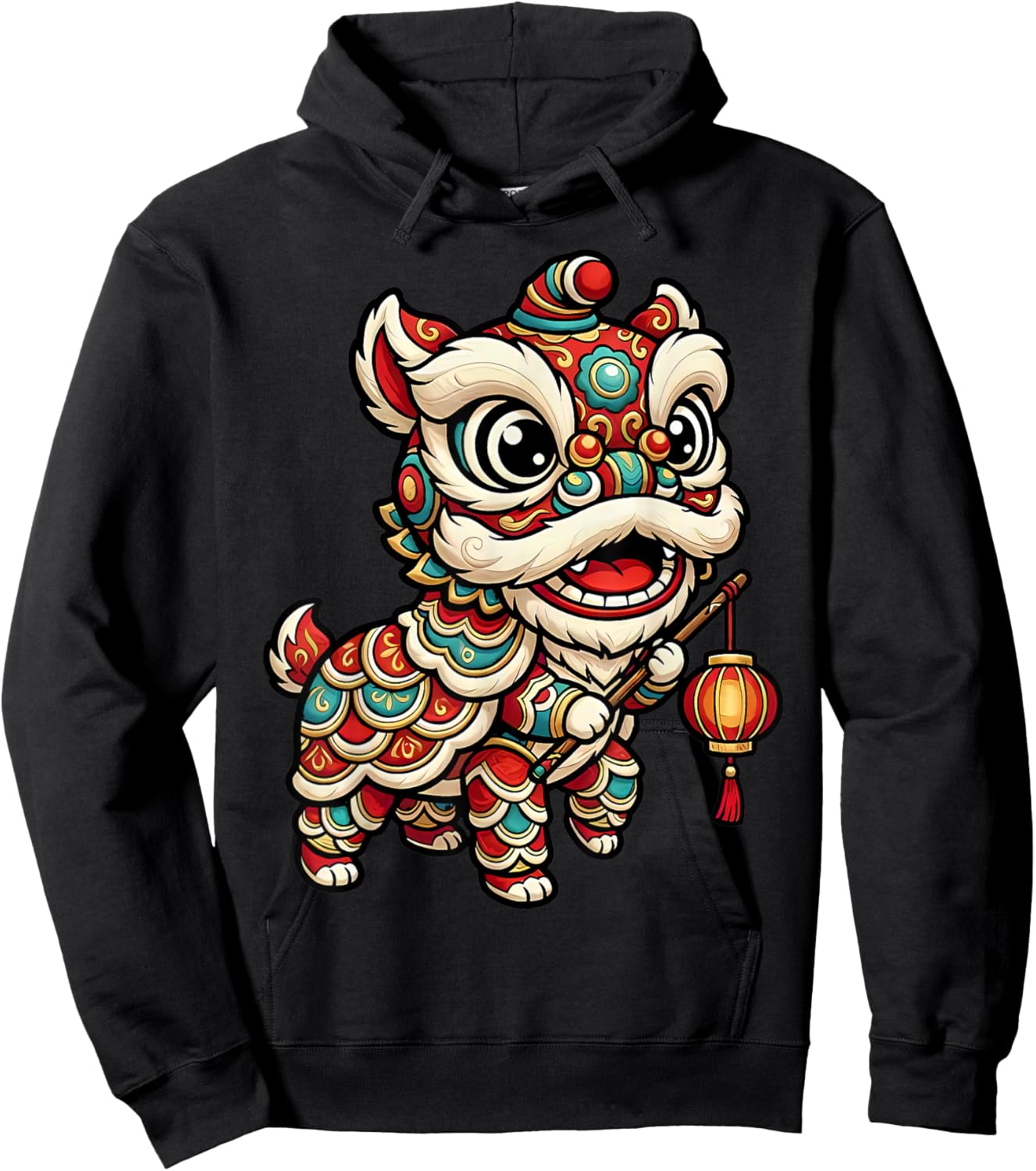 Funny Lion Dance Chinese Fire Horse Lunar New Year 2026 Hoodie - Hoodie | Black
