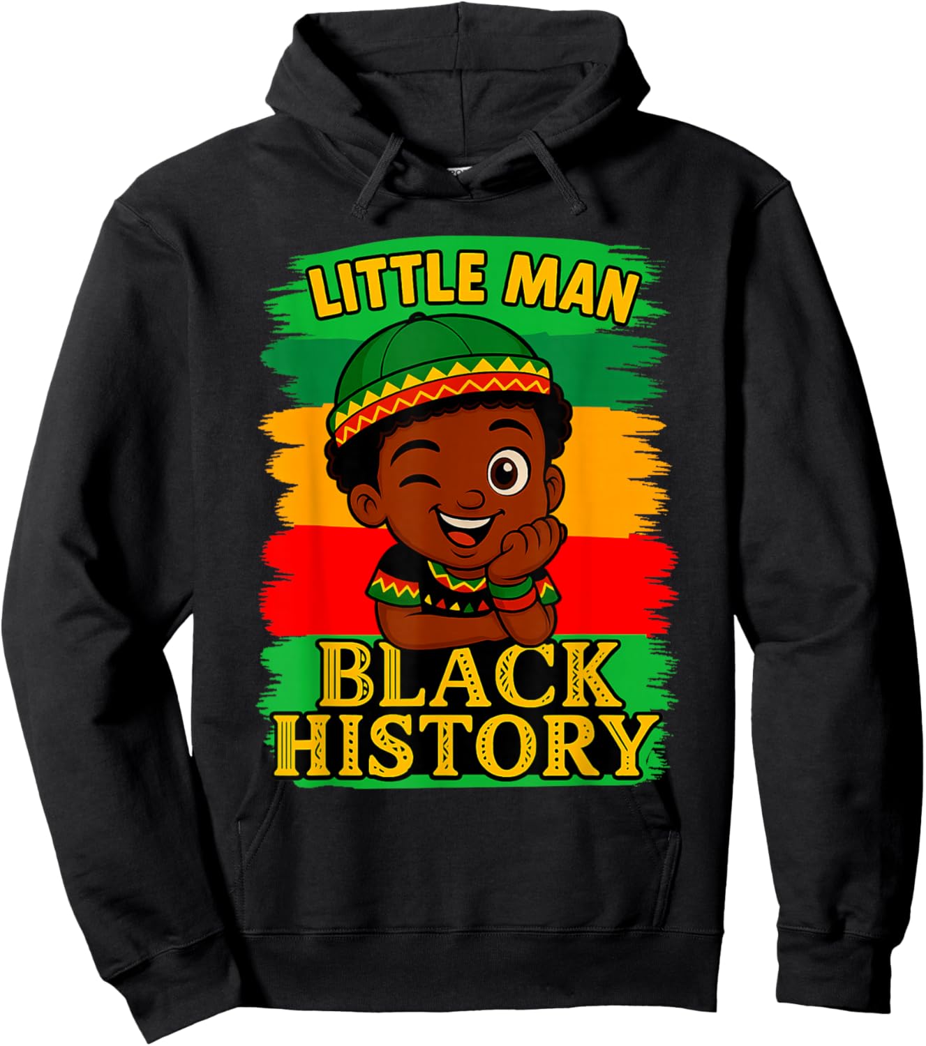 Little Men Black History Month 2026 Cute Afro Boy Design Hoodie - Hoodie | Black