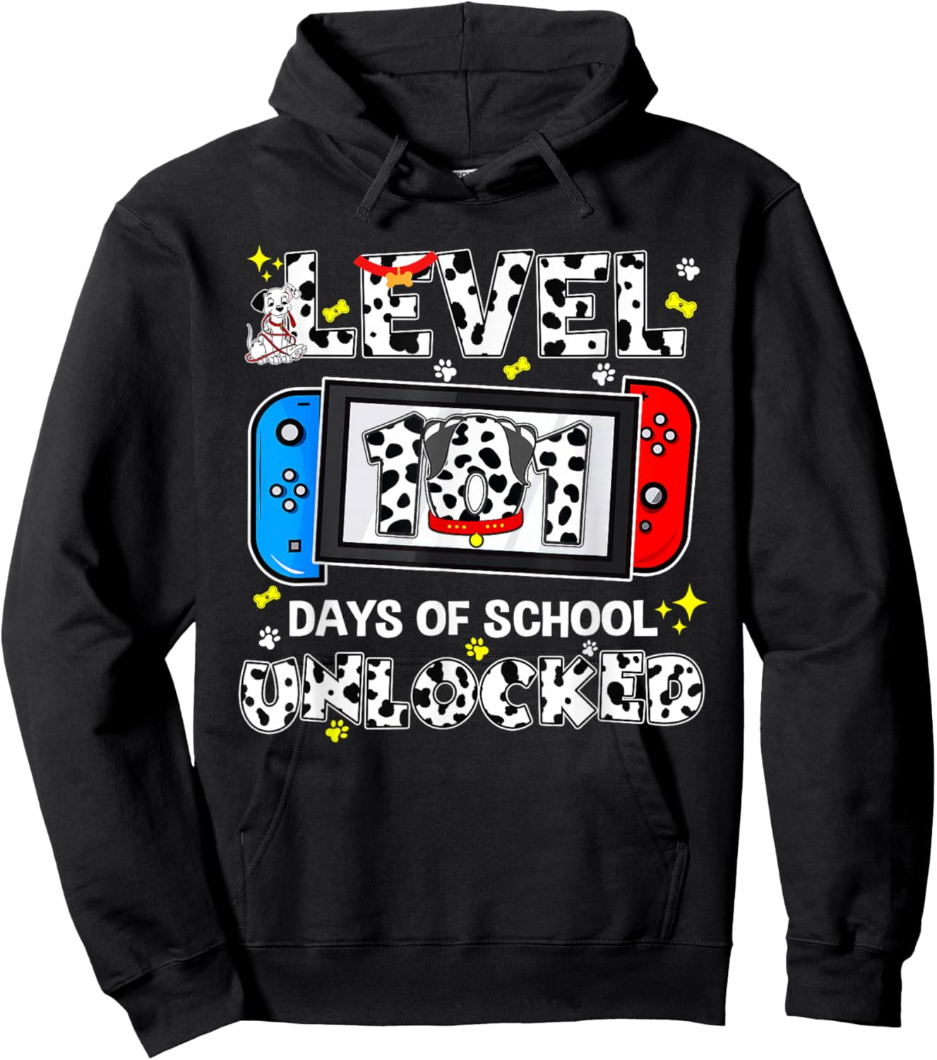Level Unlocked Game Controller 101 Days School 100 Days Hoodie - Hoodie | Black