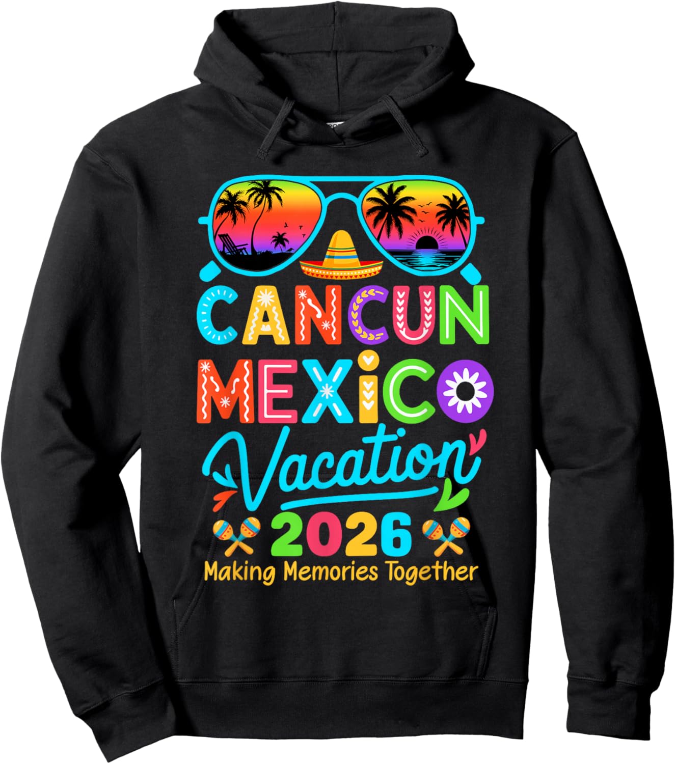 Cancun Mexico Vacation Beach 2026 Trip Matching Group Squad Hoodie - Hoodie | Black