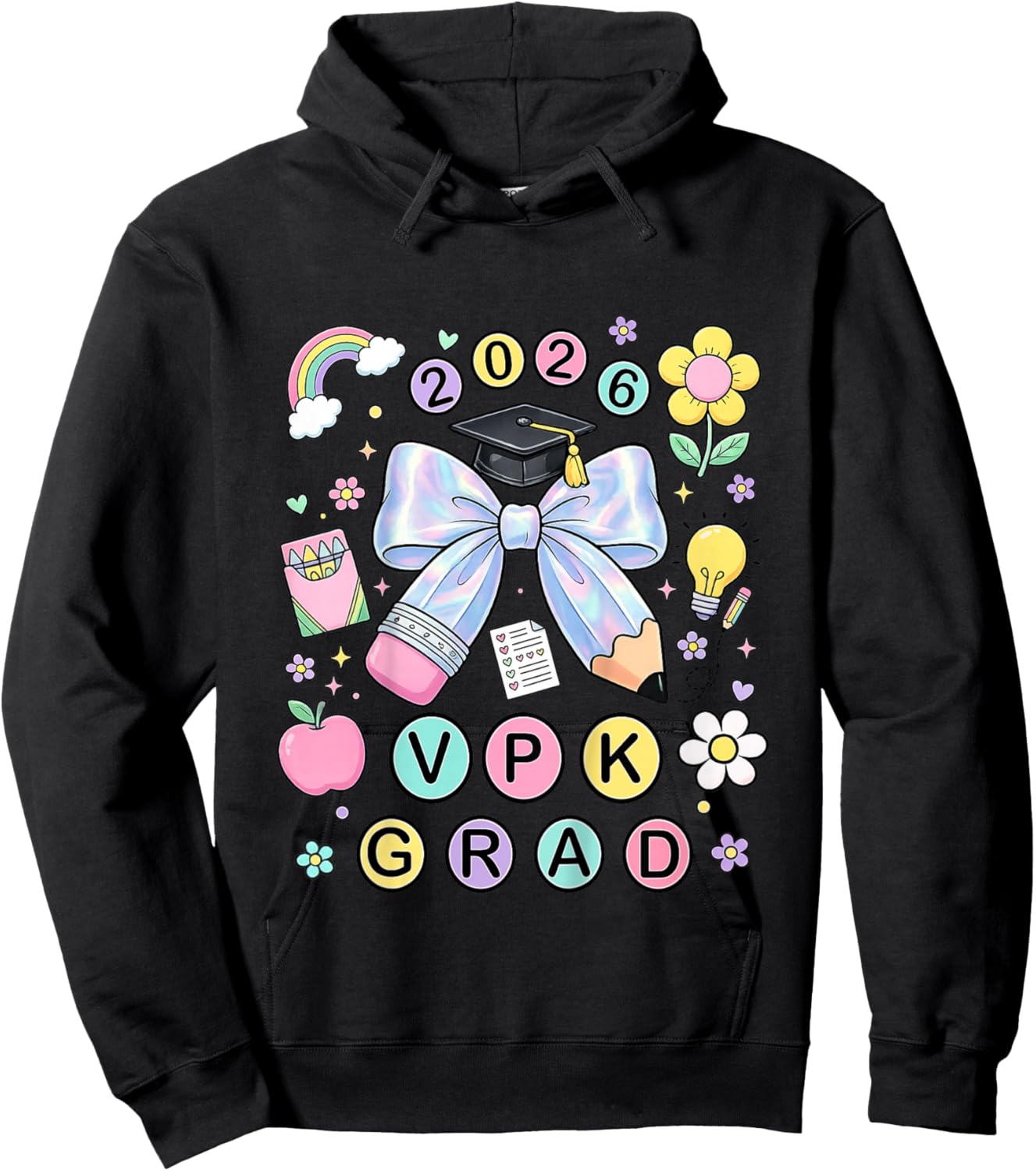 VPK Graduation 2026 Pencil Bow VPK Grad Hoodie - Hoodie | Black