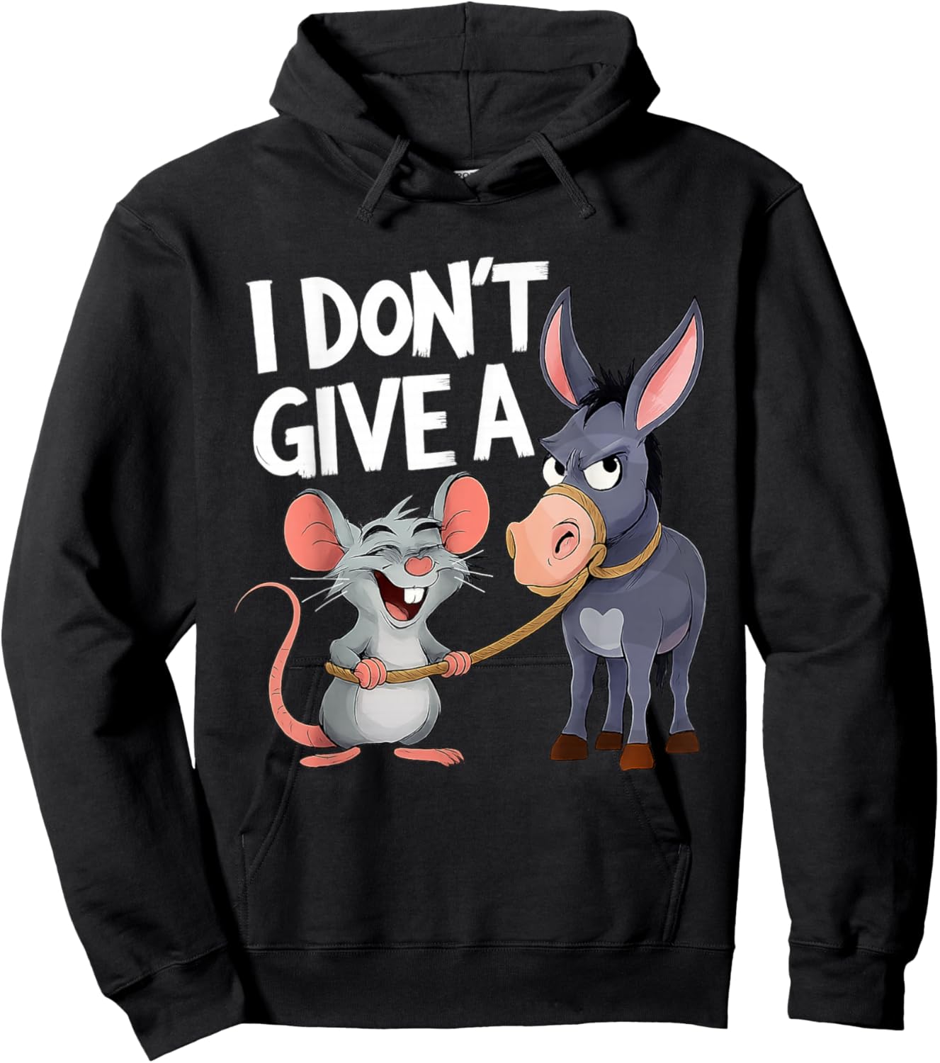 Mouse and Donkey Funny Sarcastic Animal Hoodie - Hoodie | Black