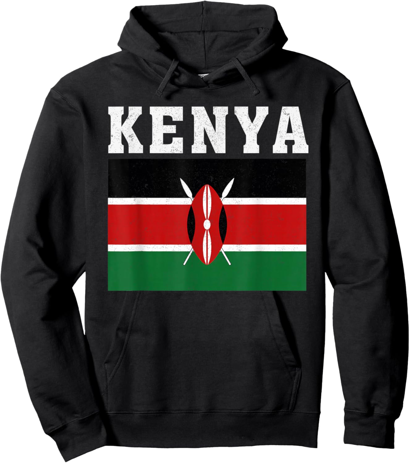 Kenya Flag Patriotic National Roots Souvenir Hoodie - Hoodie | Black