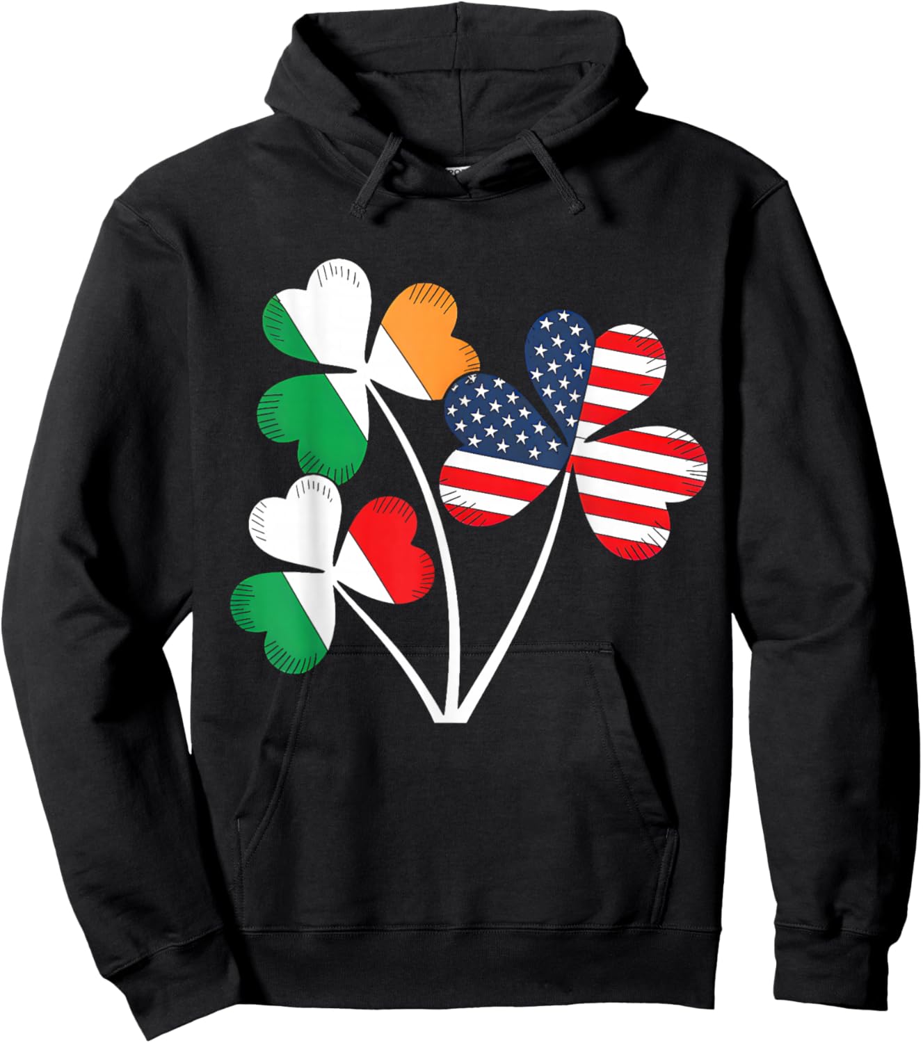 Irish Italian American Flag Ireland Italy St Patrick's Day Hoodie - Hoodie | Black