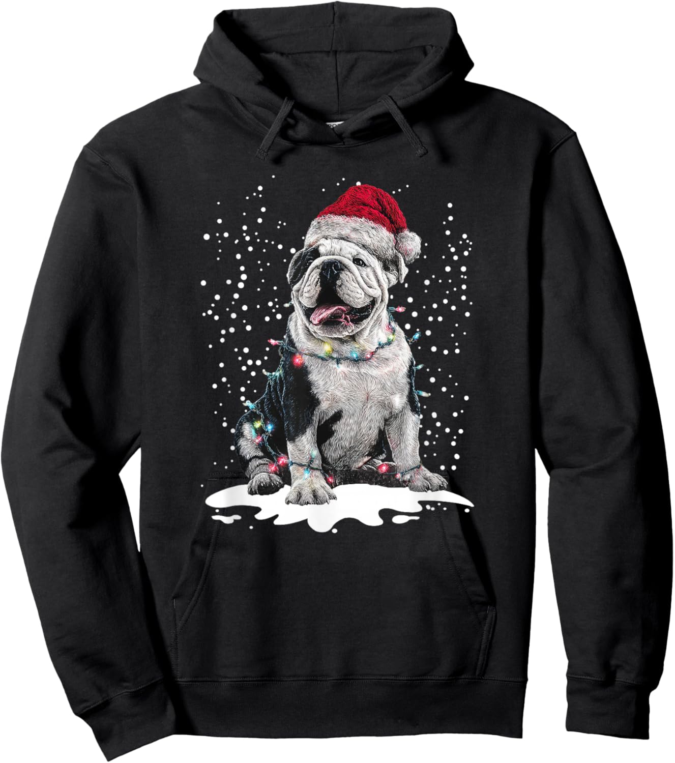 Dog Xmas Men Women Favorite English Bulldog Christmas Hoodie - Hoodie | Black