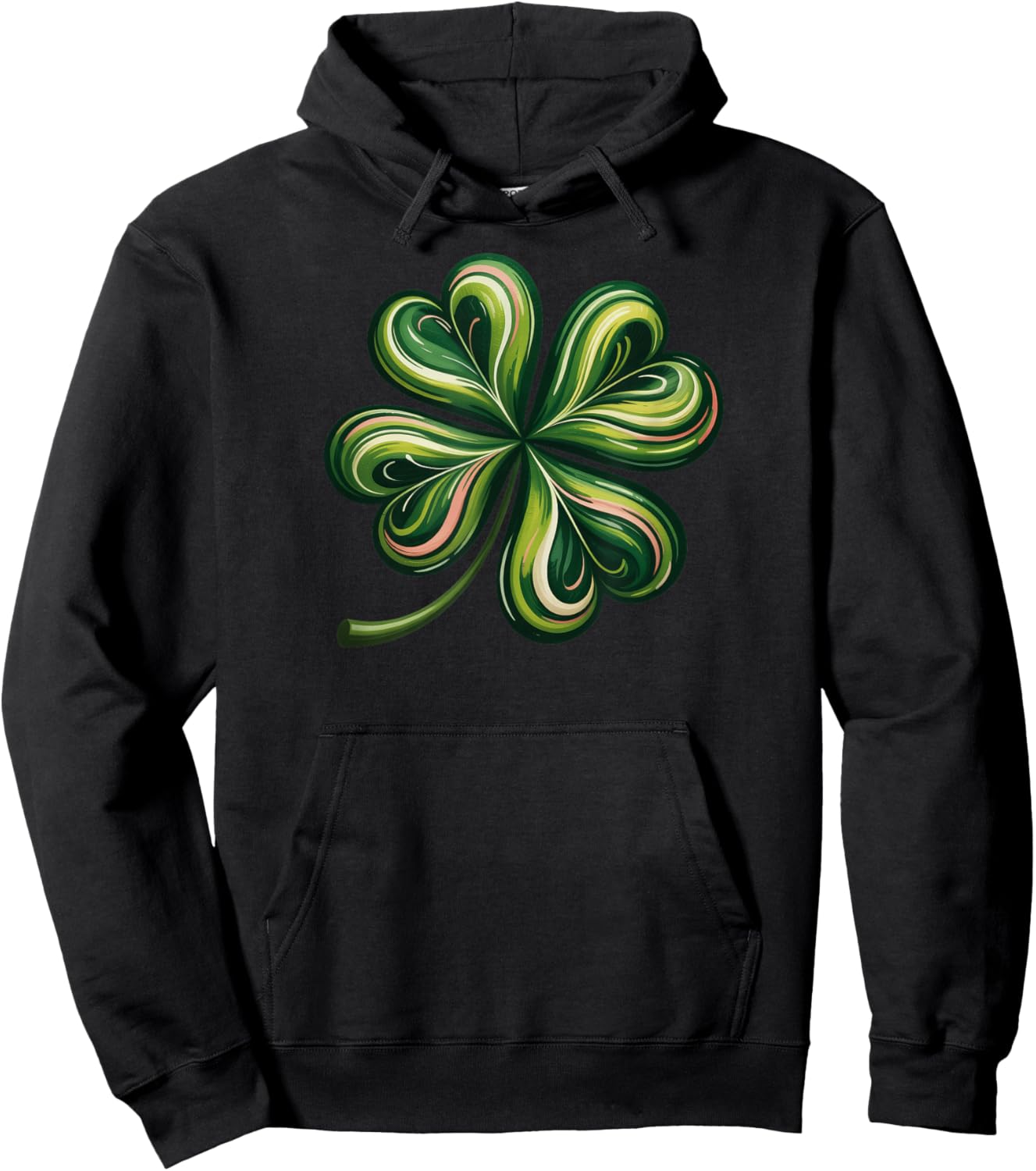 Lucky Shamrock Four Leaf Clover St. Patricks Day Hoodie - Hoodie | Black