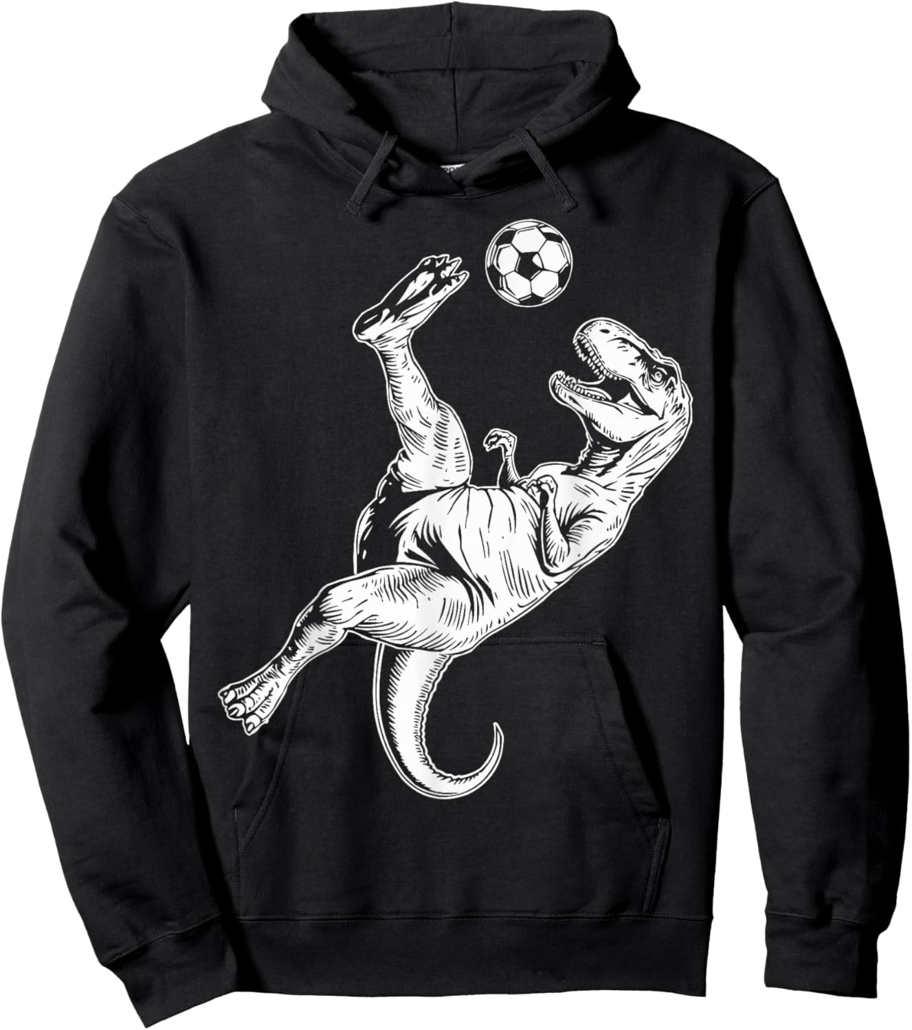 Soccer Dinosaur Kids Boys Men Soccer Hoodie - Hoodie | Black