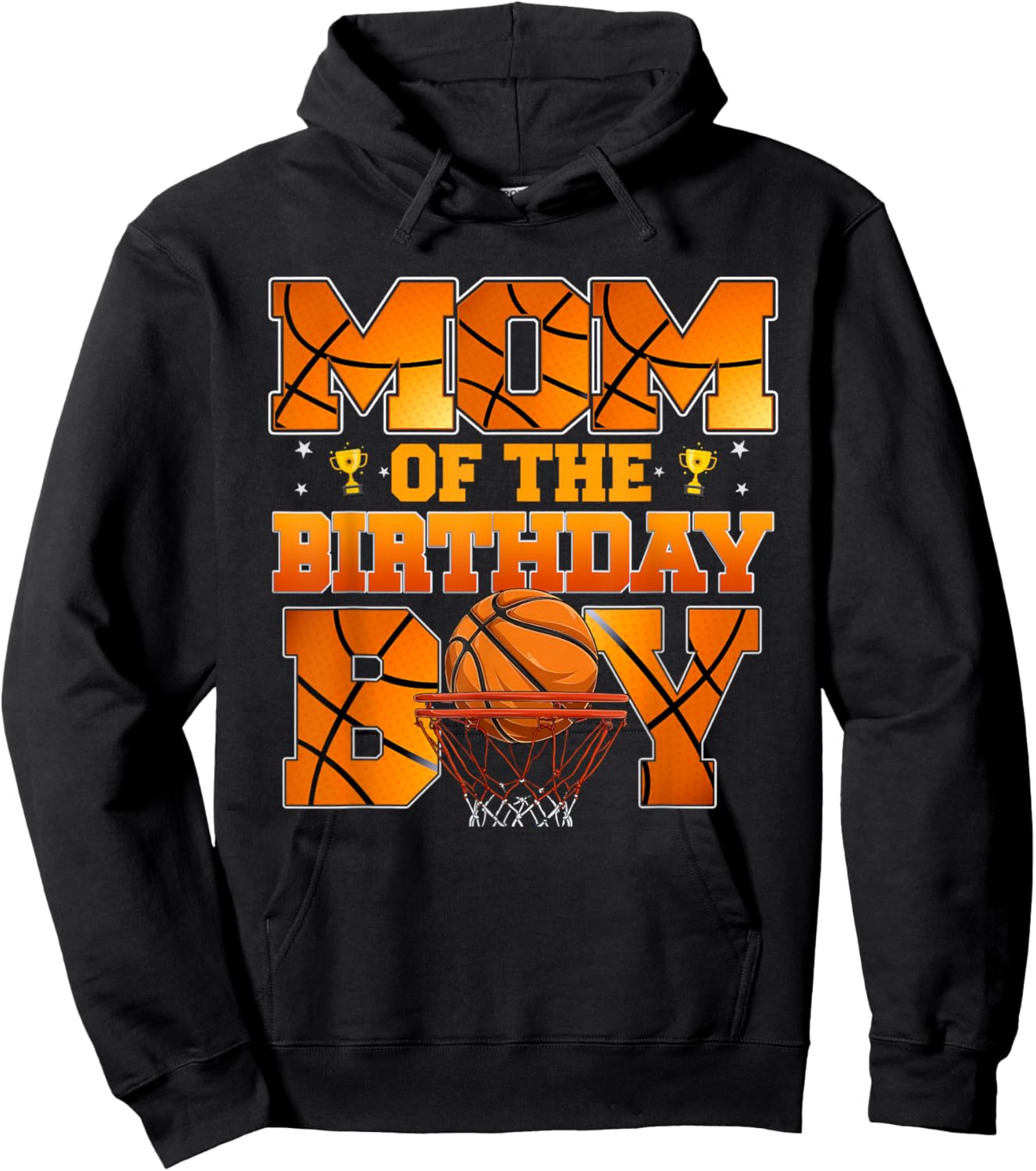 Basketball MOM of The Birthday Boy Family Matching Hoodie - Hoodie | Black