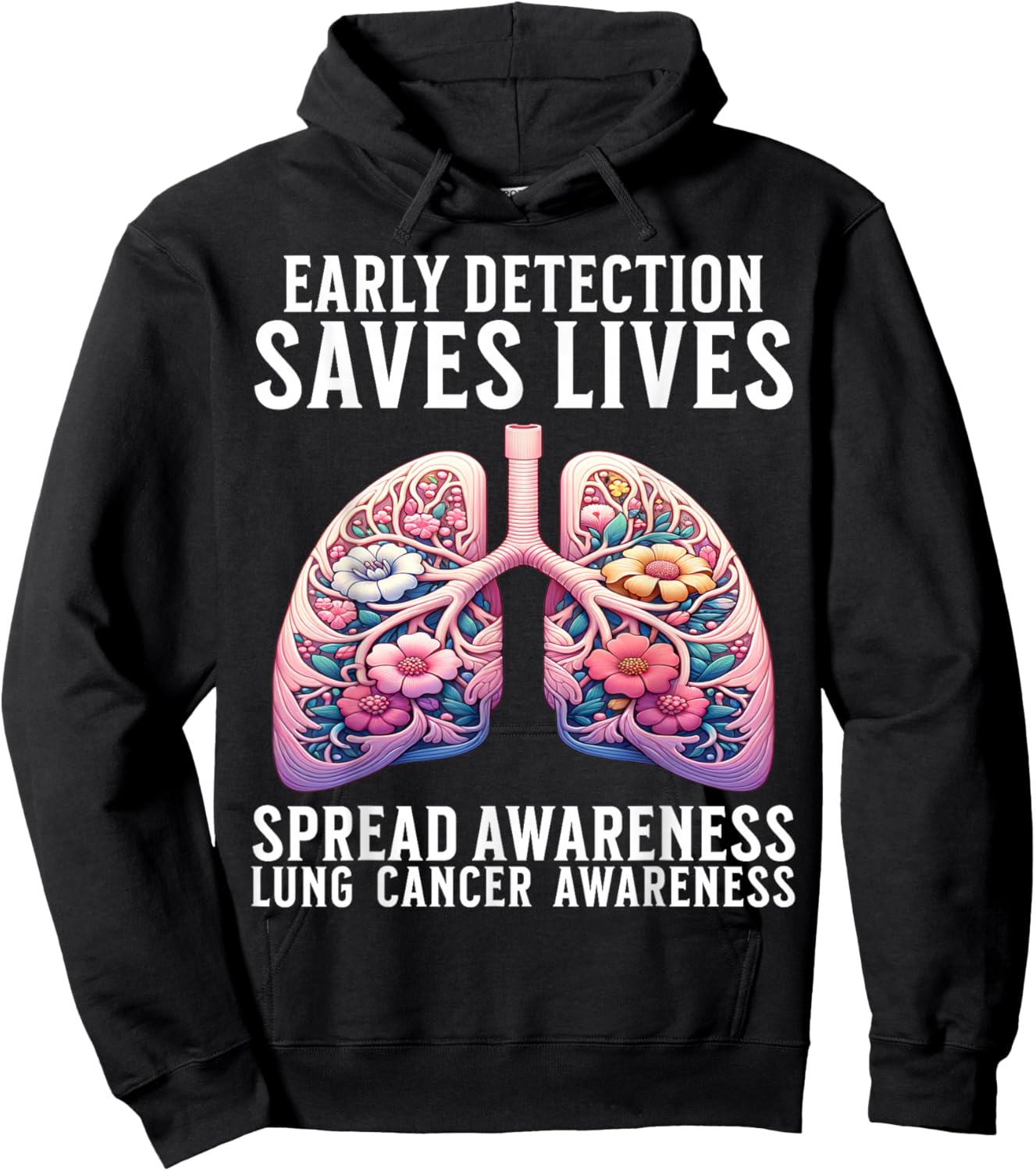 Lung Cancer Awareness Products Support Lung Cancer Gifts Hoodie - Hoodie | Black
