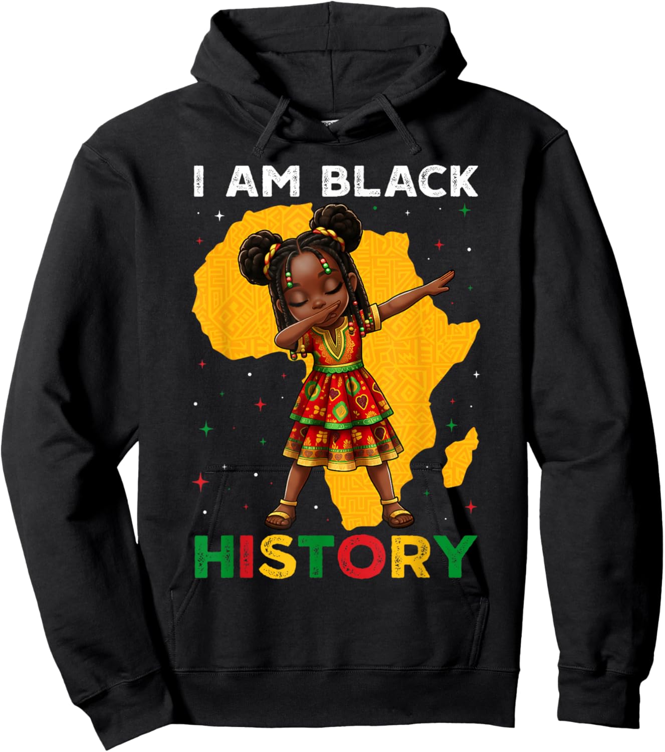 Girl Black History Month African American Afro Girls Kids Hoodie - Hoodie | Black