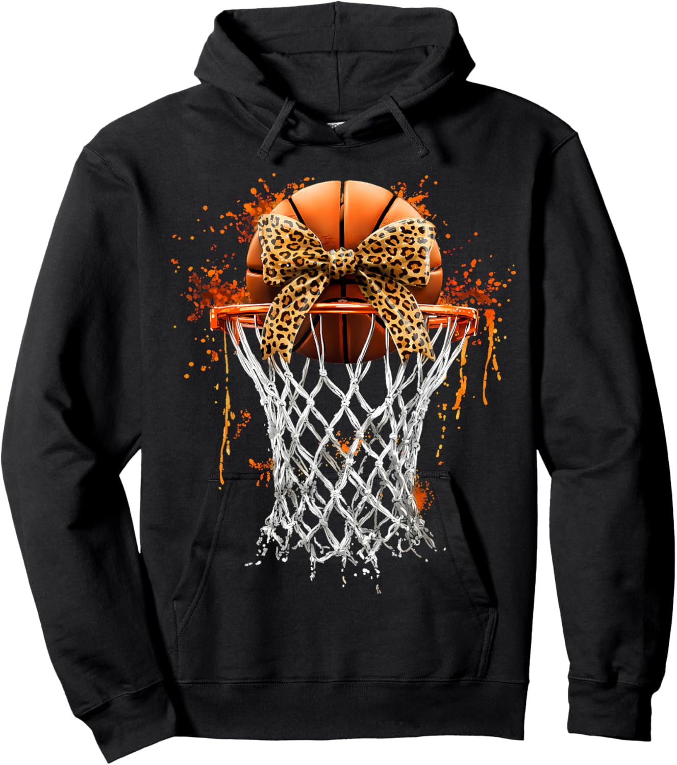 Basketball Coquette Bow Cute Basketball Player Hoodie - Hoodie | Black